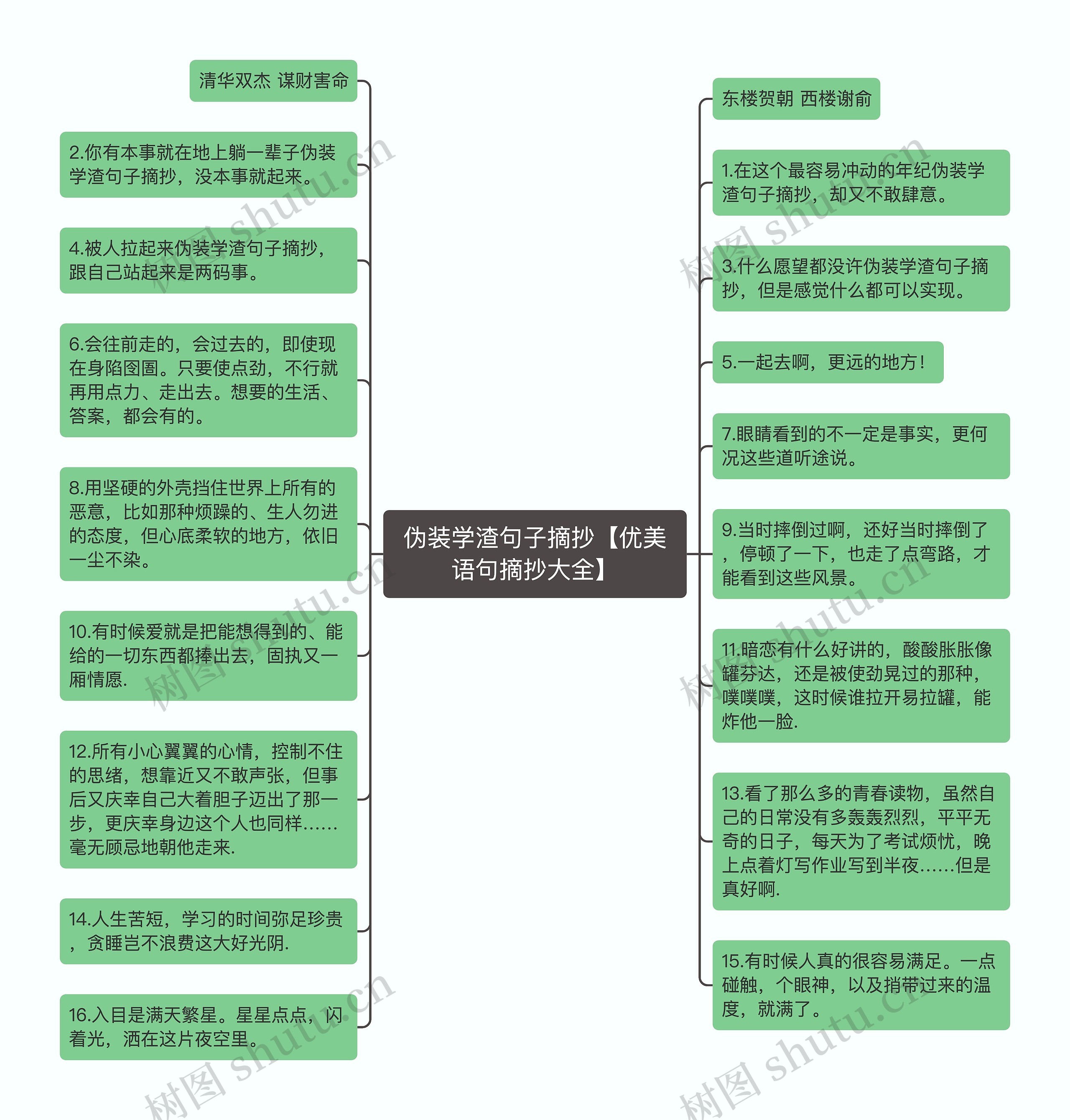 伪装学渣句子摘抄【优美语句摘抄大全】思维导图