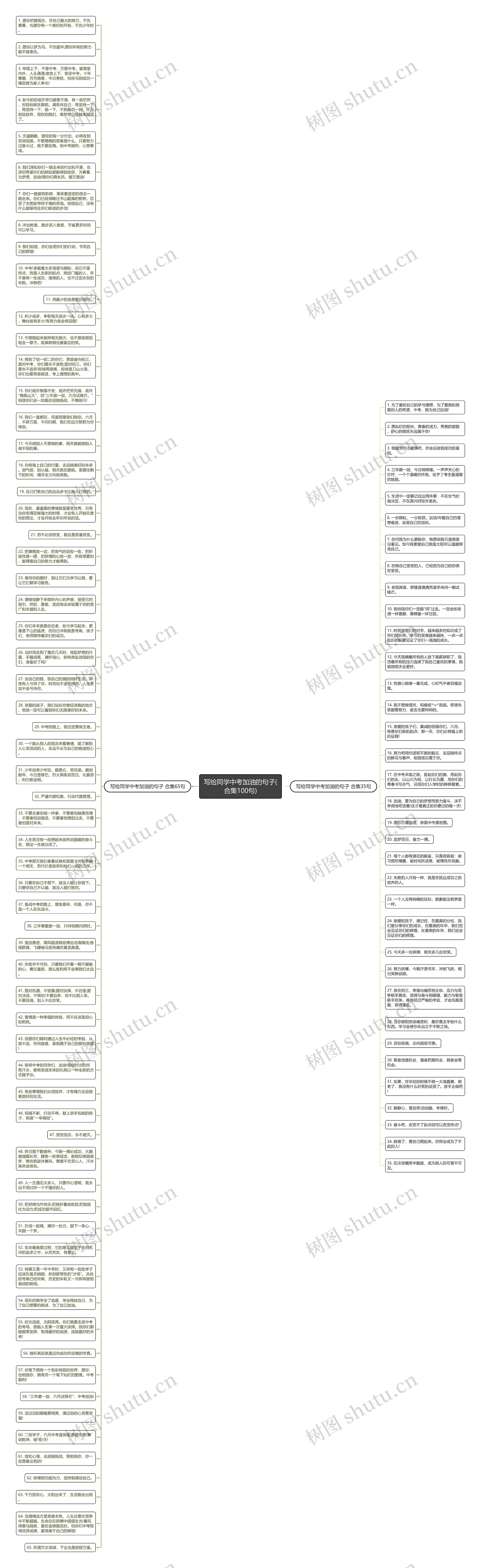 写给同学中考加油的句子(合集100句)思维导图