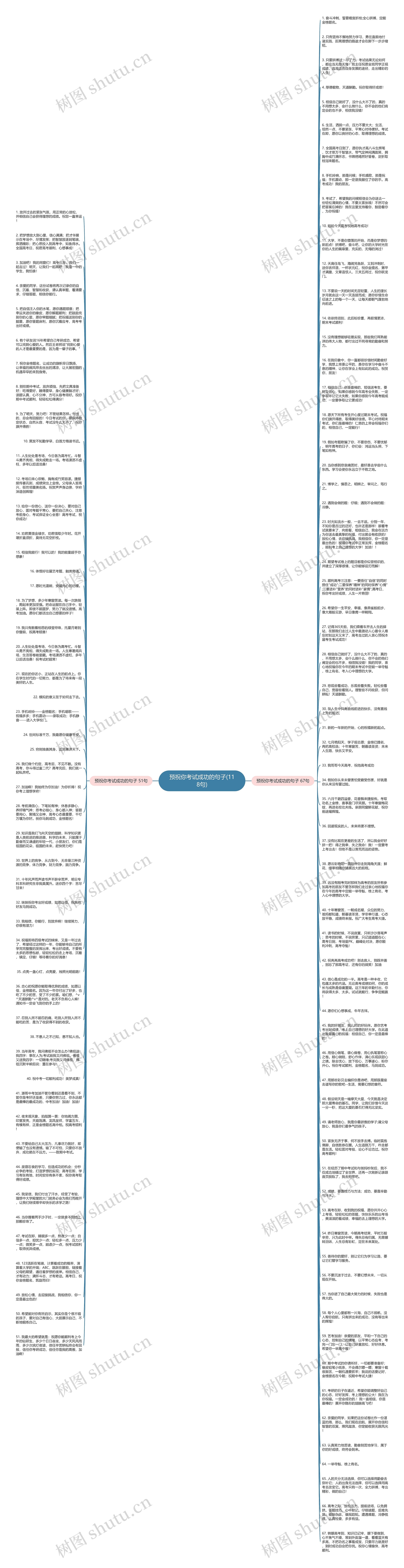 预祝你考试成功的句子(118句)思维导图