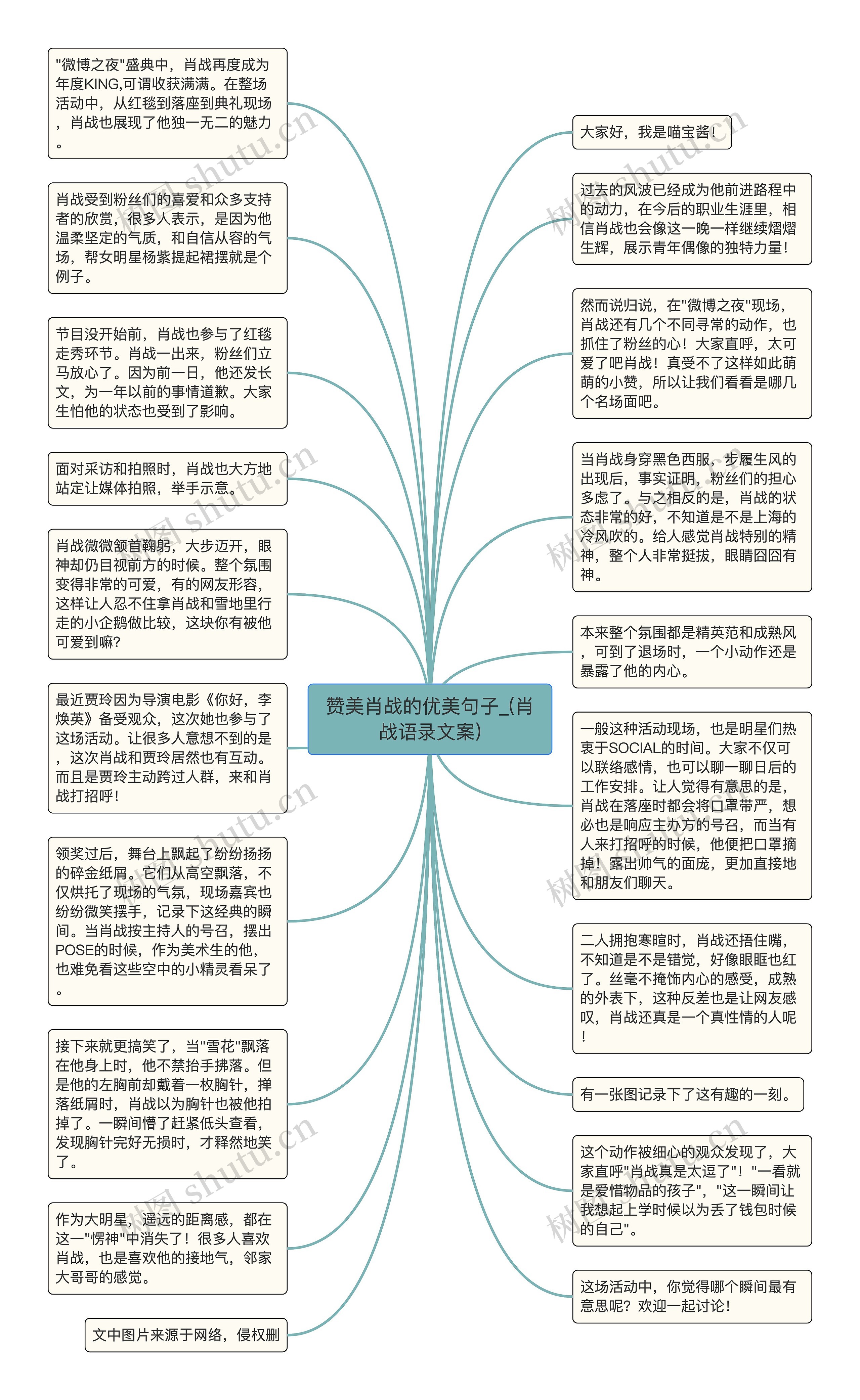 赞美肖战的优美句子_(肖战语录文案)思维导图