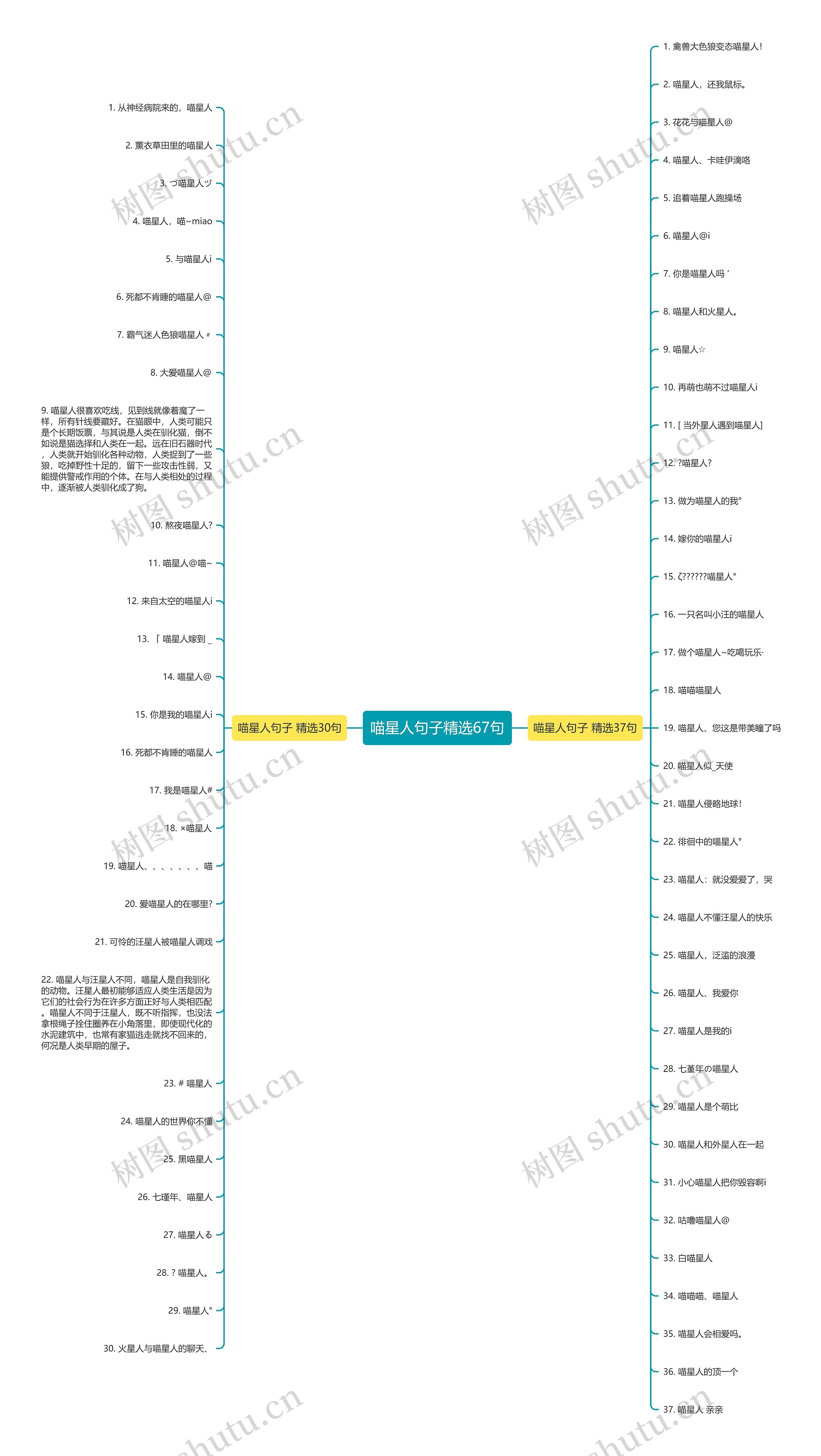 喵星人句子精选67句思维导图