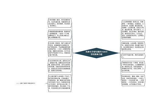 优美句子短句摘抄大全20字的简单介绍