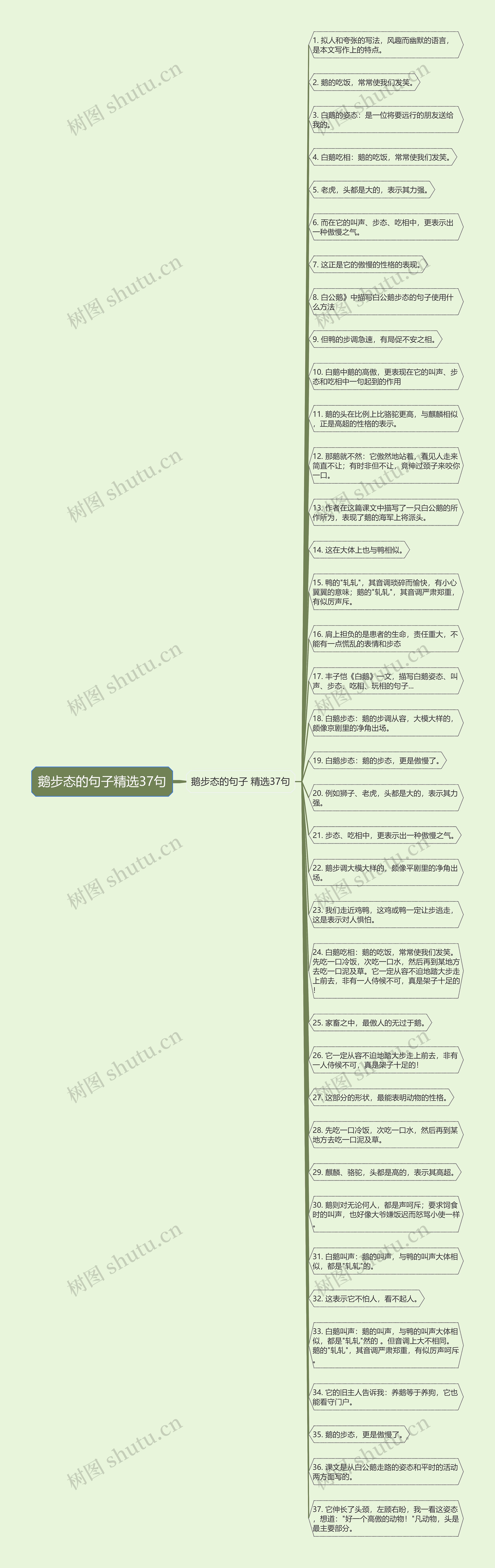 鹅步态的句子精选37句思维导图