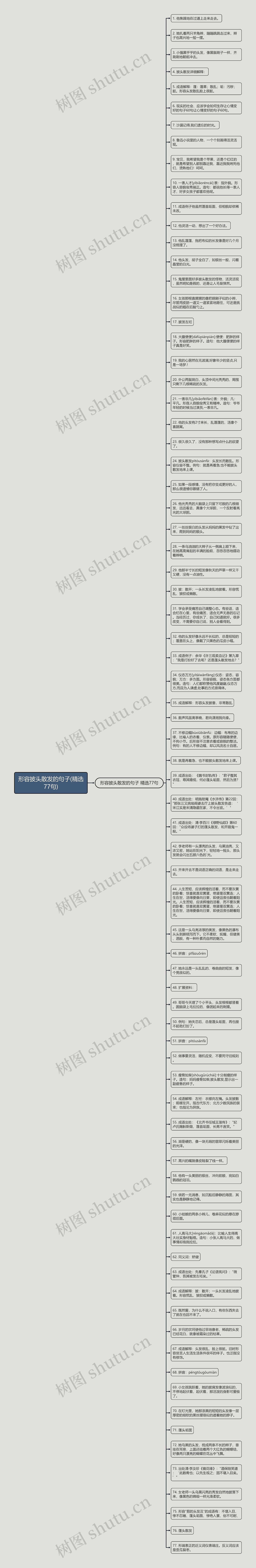 形容披头散发的句子(精选77句)思维导图