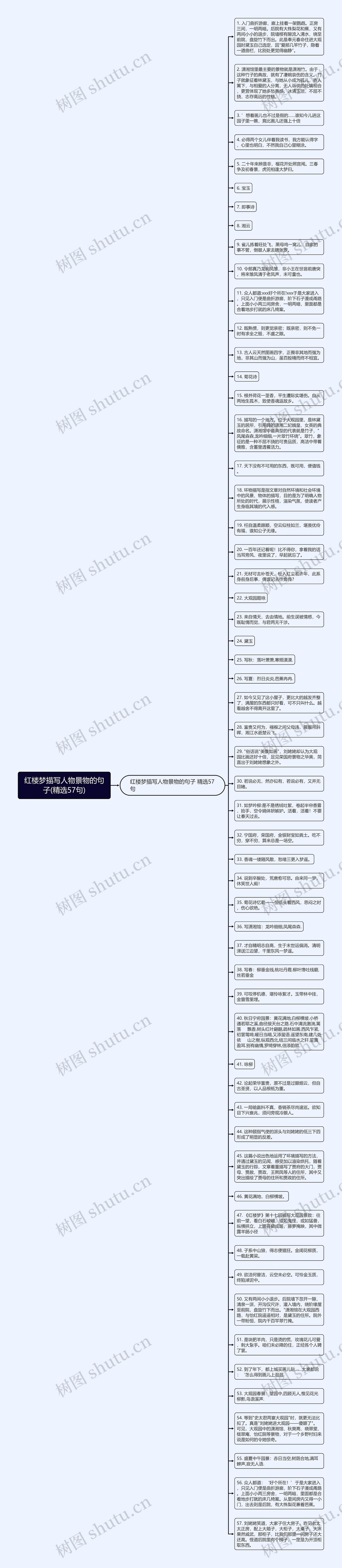 红楼梦描写人物景物的句子(精选57句)思维导图