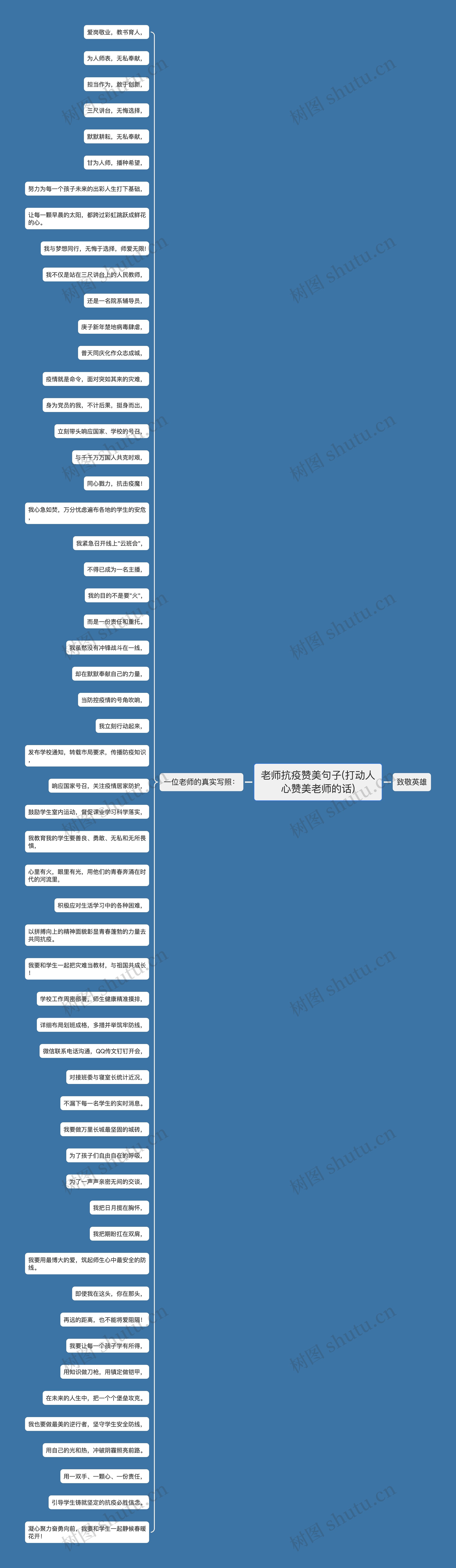 老师抗疫赞美句子(打动人心赞美老师的话)思维导图