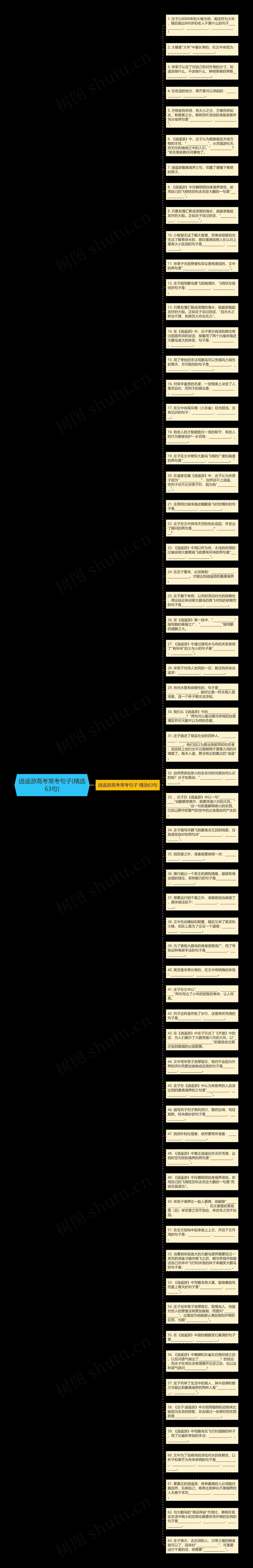 逍遥游高考常考句子(精选63句)思维导图