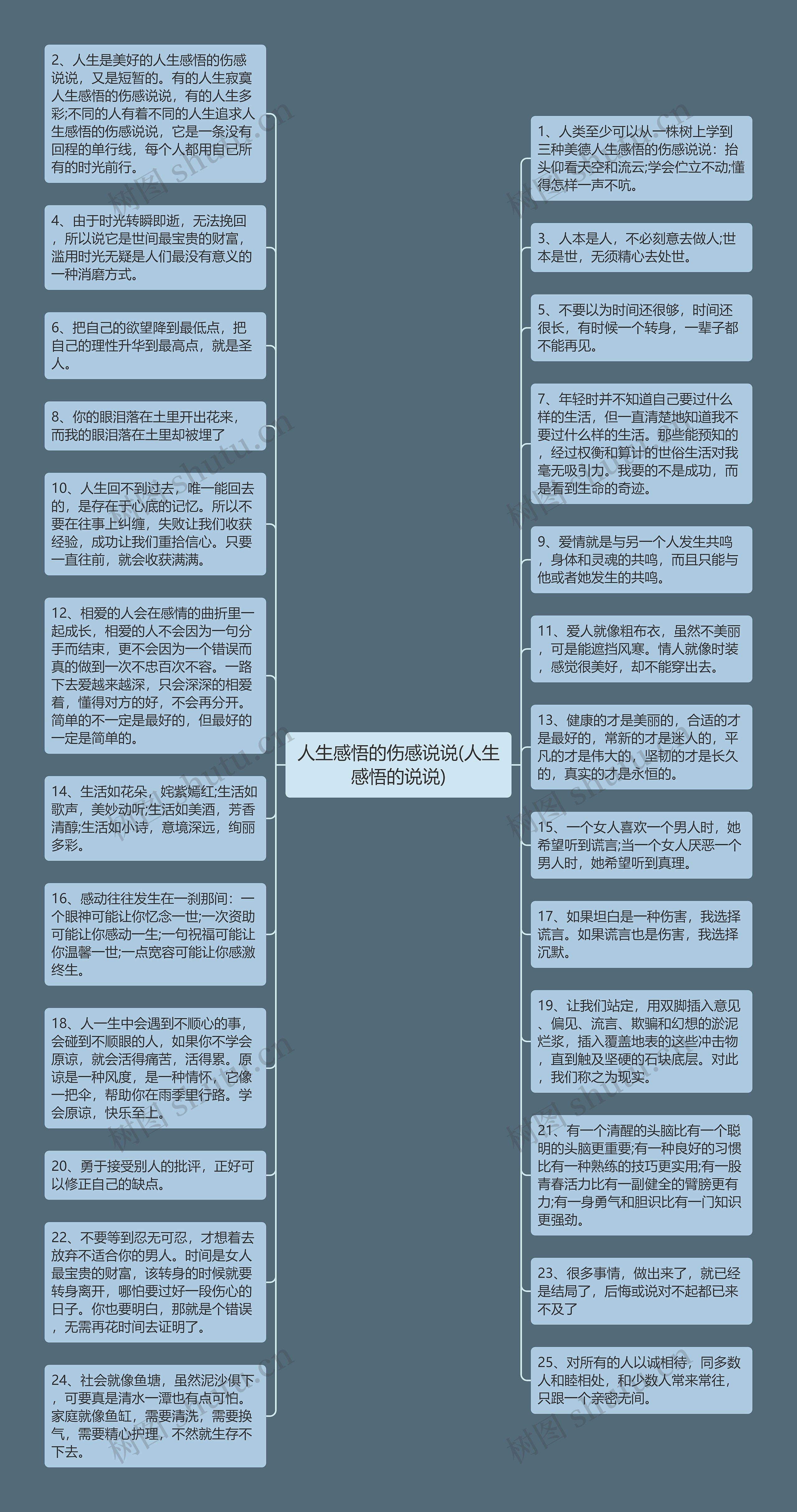 人生感悟的伤感说说(人生感悟的说说)思维导图