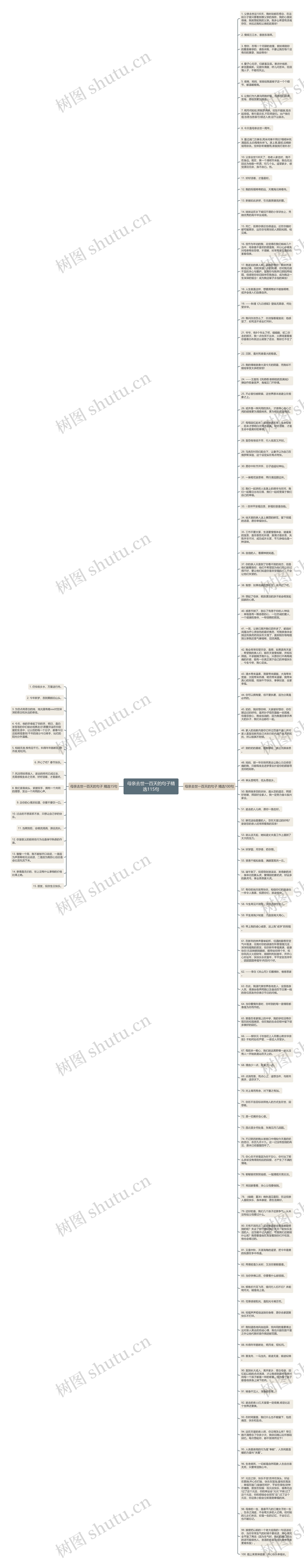 母亲去世一百天的句子精选115句思维导图