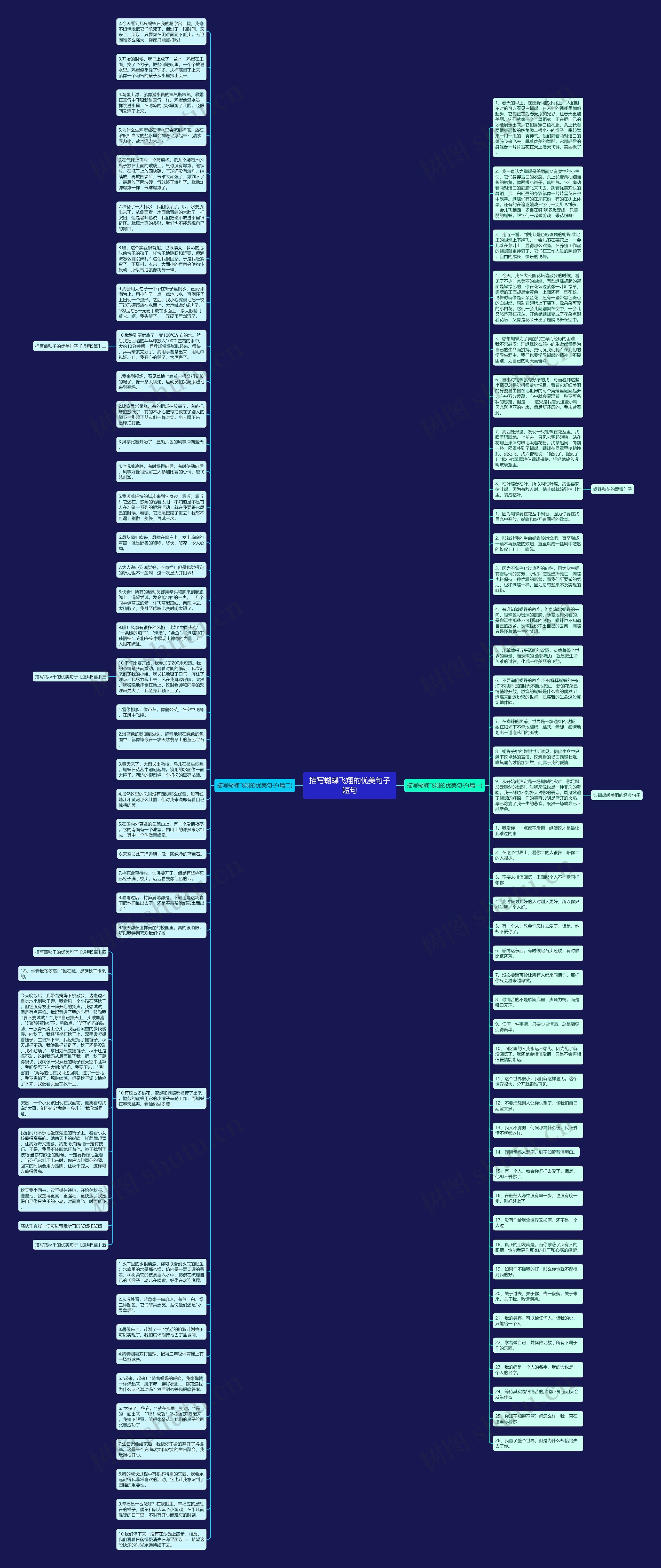 描写蝴蝶飞翔的优美句子短句思维导图