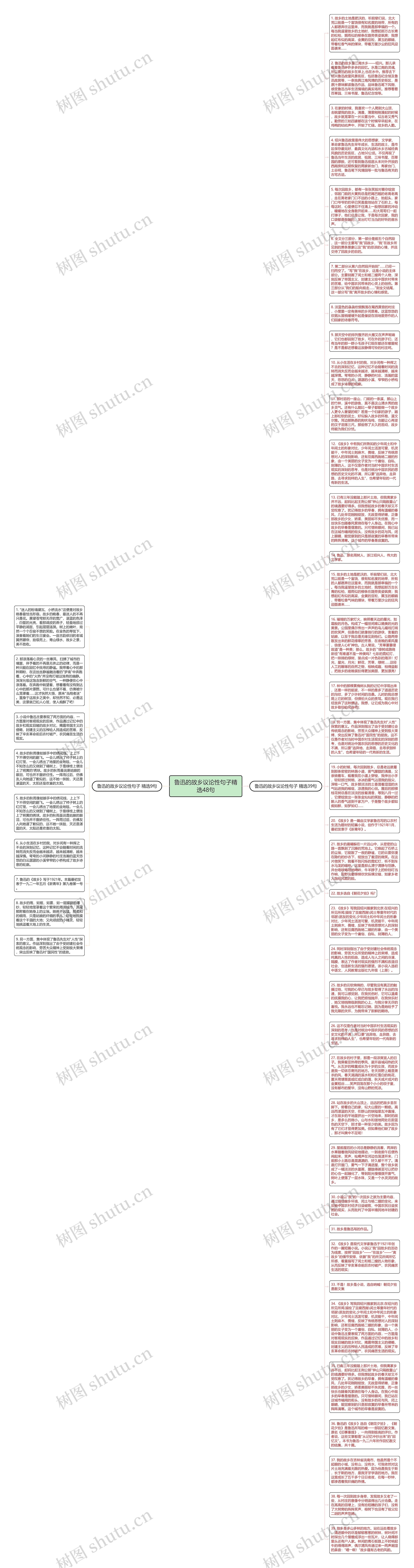 鲁迅的故乡议论性句子精选48句思维导图