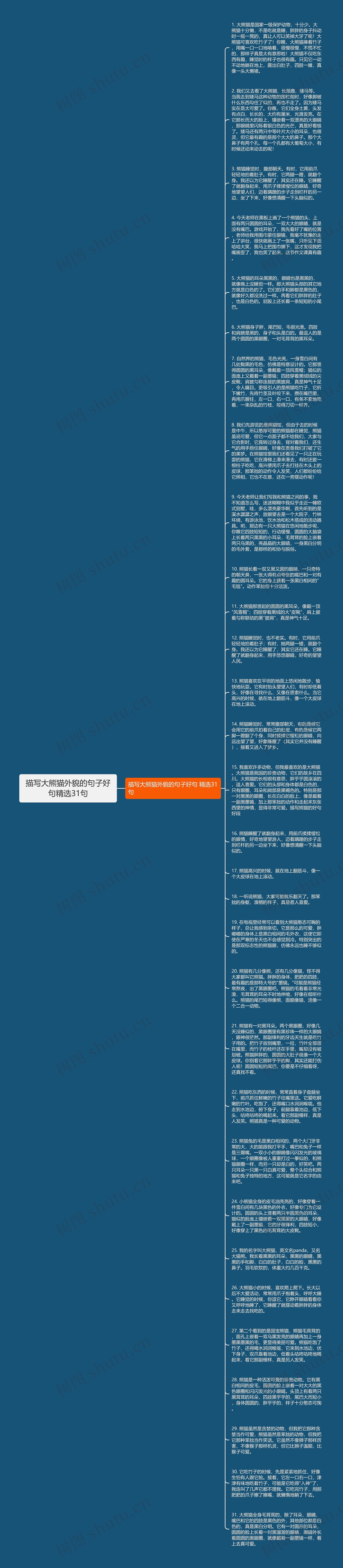 描写大熊猫外貌的句子好句精选31句思维导图