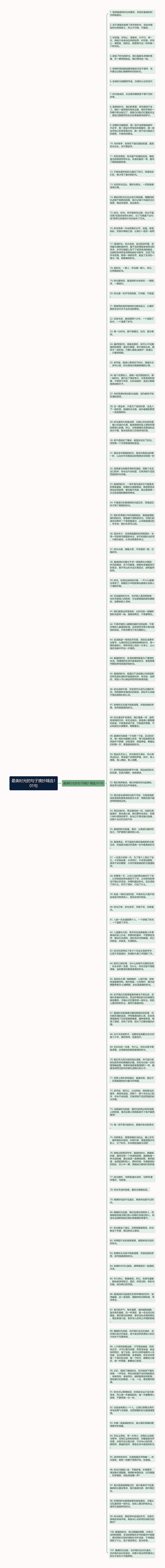 最美时光的句子摘抄精选101句思维导图