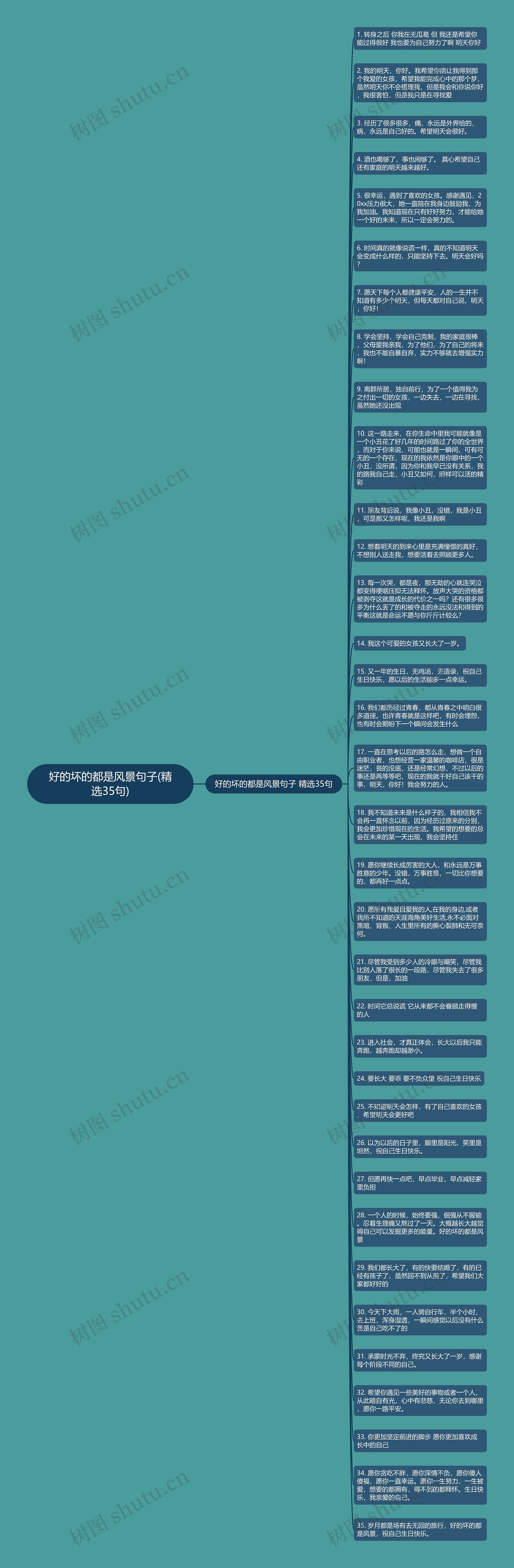 好的坏的都是风景句子(精选35句)思维导图