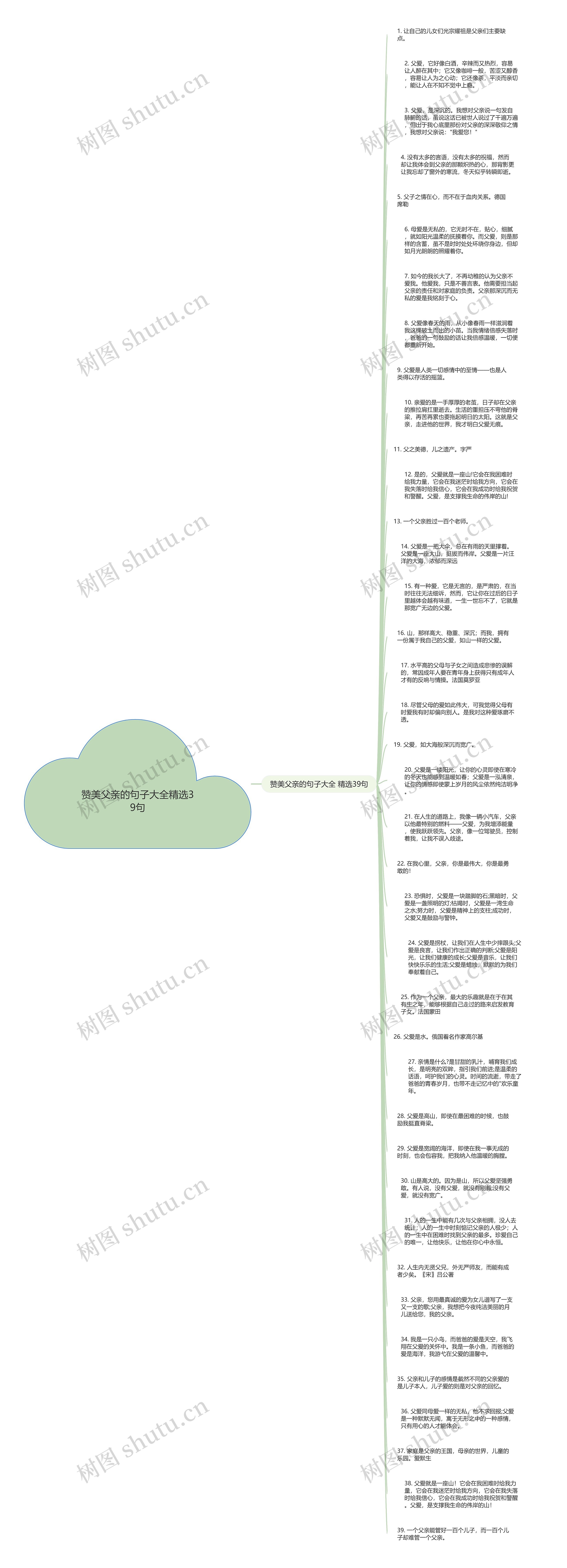 赞美父亲的句子大全精选39句思维导图