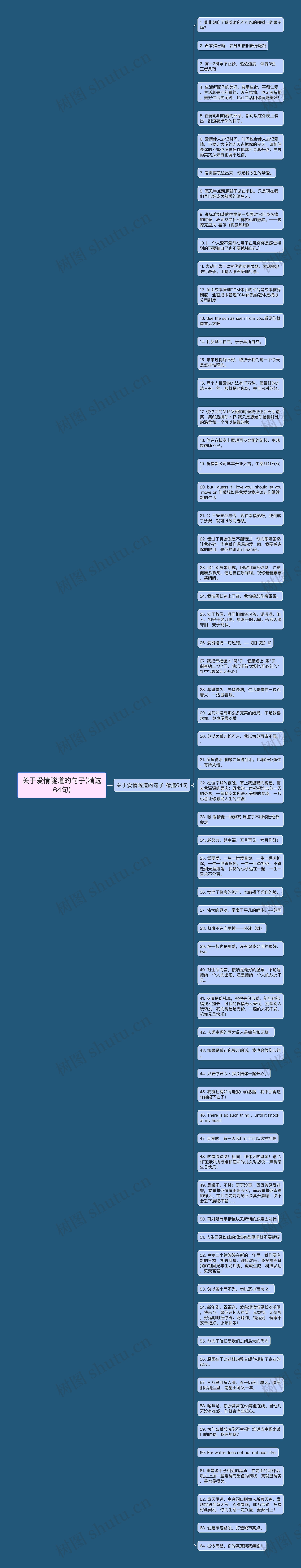 关于爱情隧道的句子(精选64句)思维导图