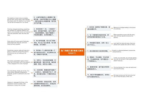 热门情感文案(情感文案短句100个)