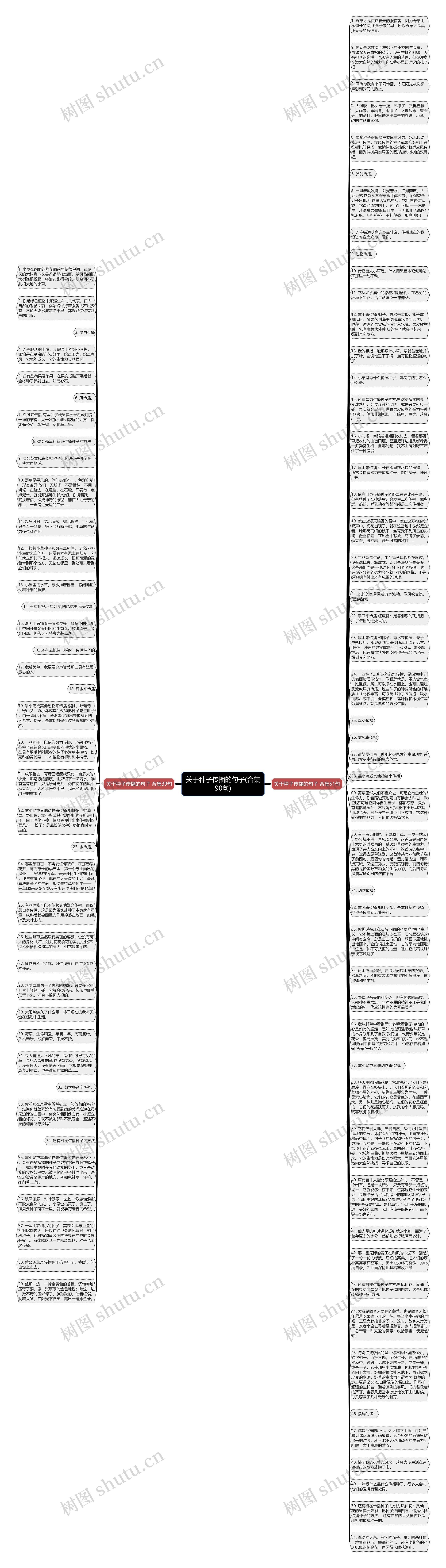 关于种子传播的句子(合集90句)思维导图高清图 关于种子传播的句子(合集90句)思维导图