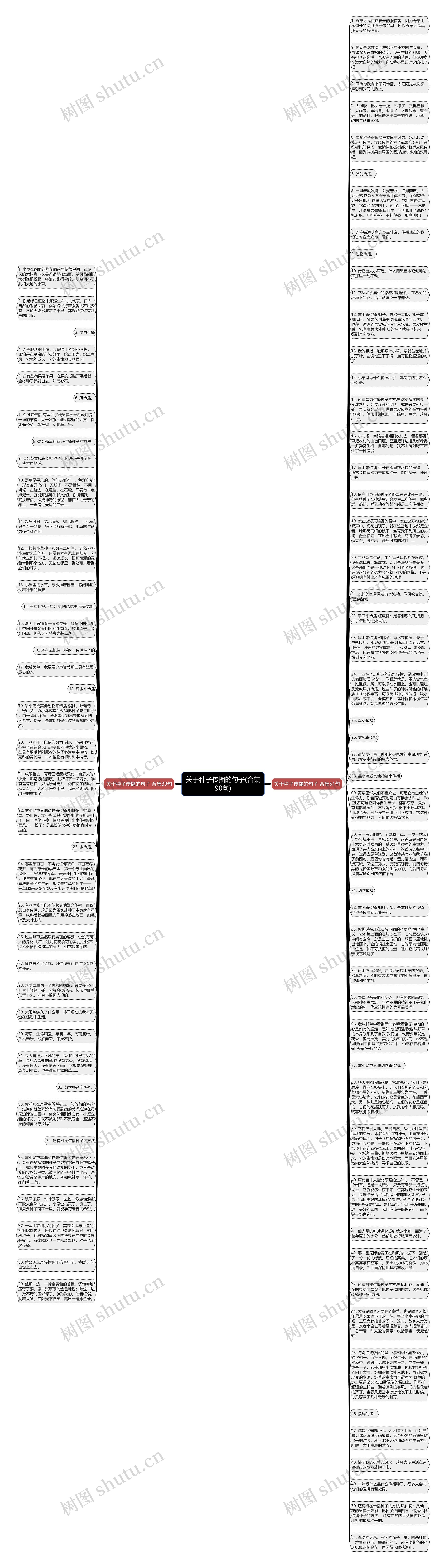 关于种子传播的句子(合集90句)思维导图