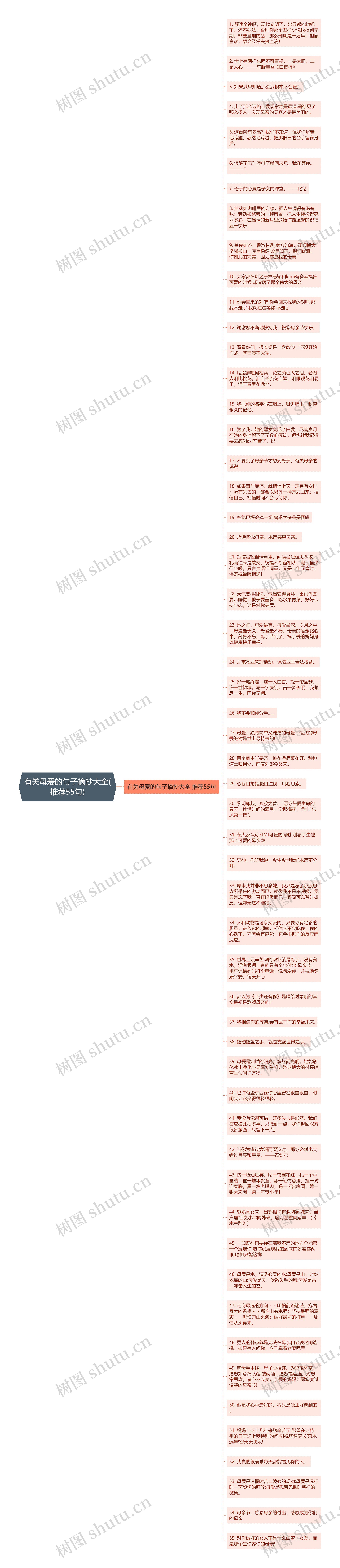 有关母爱的句子摘抄大全(推荐55句)思维导图