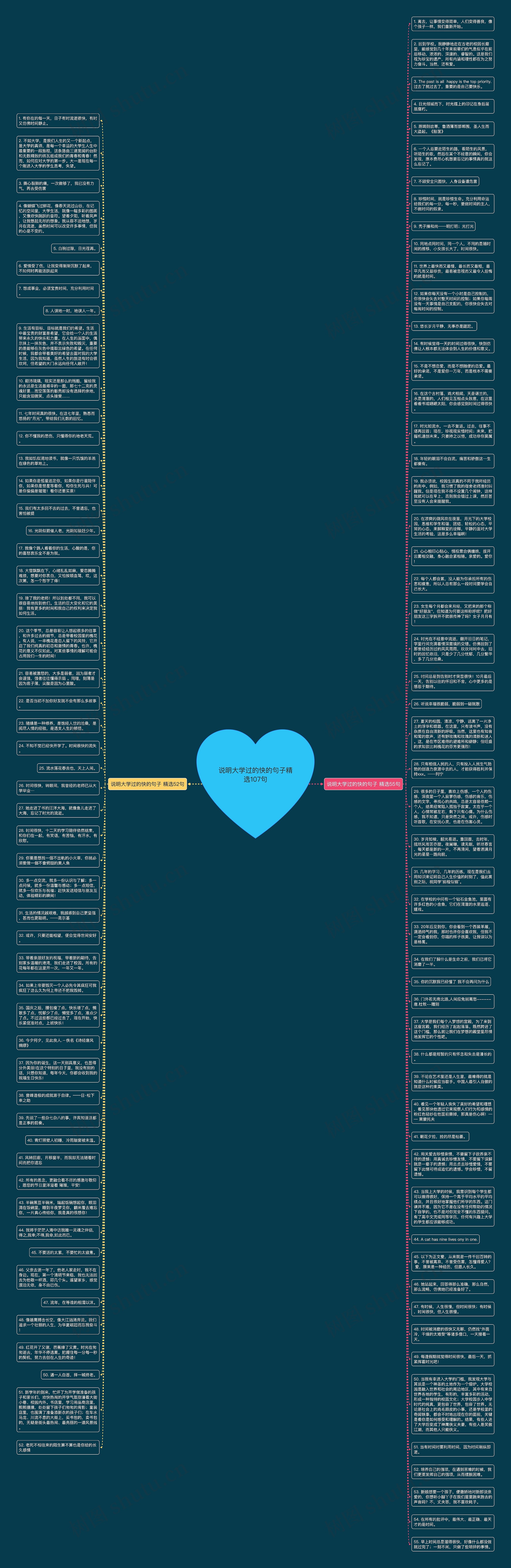 说明大学过的快的句子精选107句思维导图