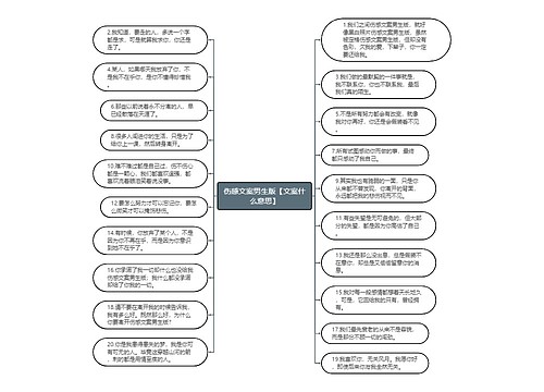 伤感文案男生版【文案什么意思】