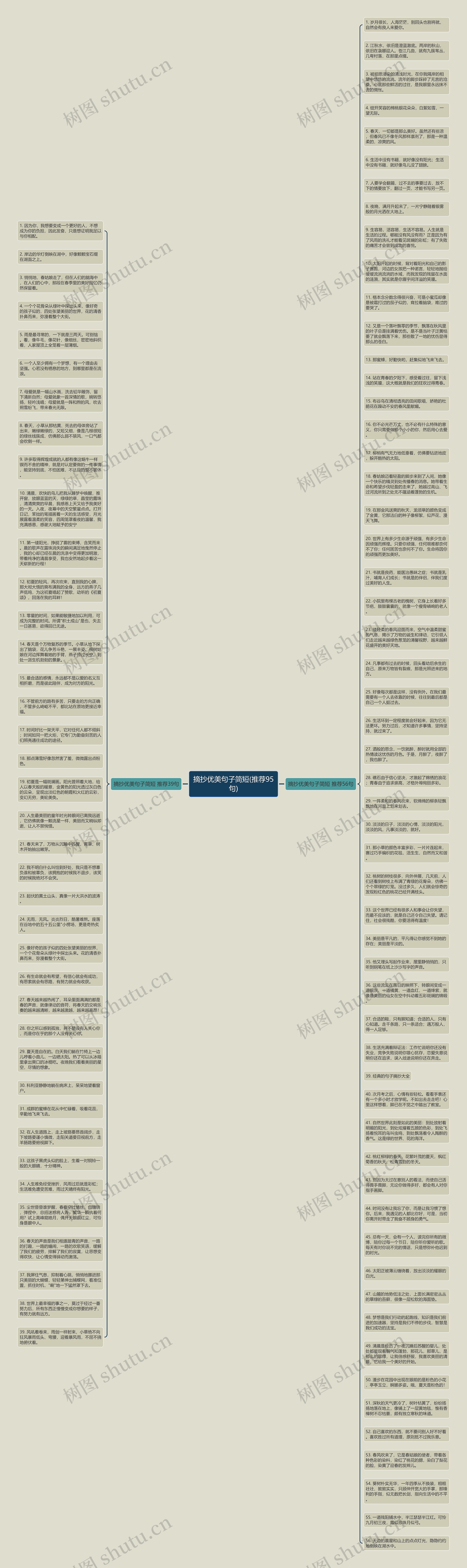 摘抄优美句子简短(推荐95句)思维导图