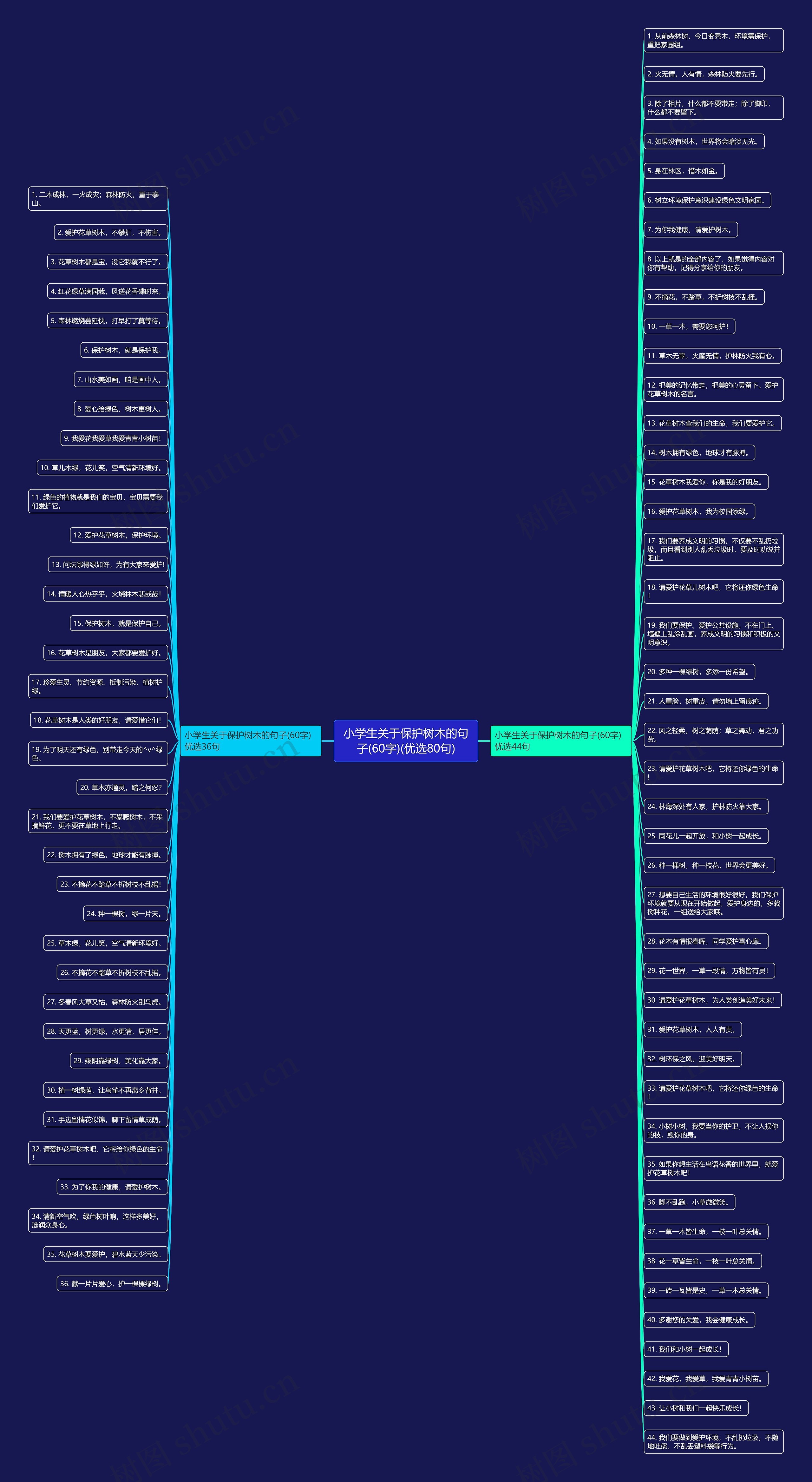 小学生关于保护树木的句子(60字)(优选80句) 小学生关于保护树木的句子(60字)(优选80句)