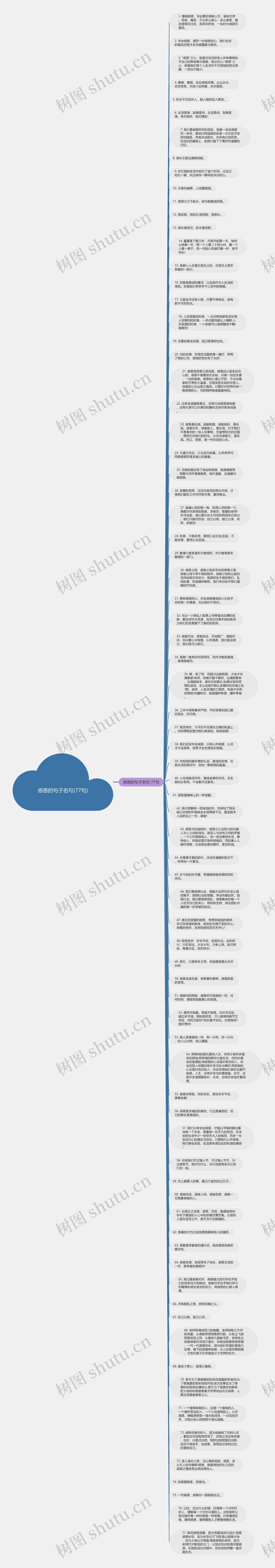 感恩的句子名句(77句)思维导图