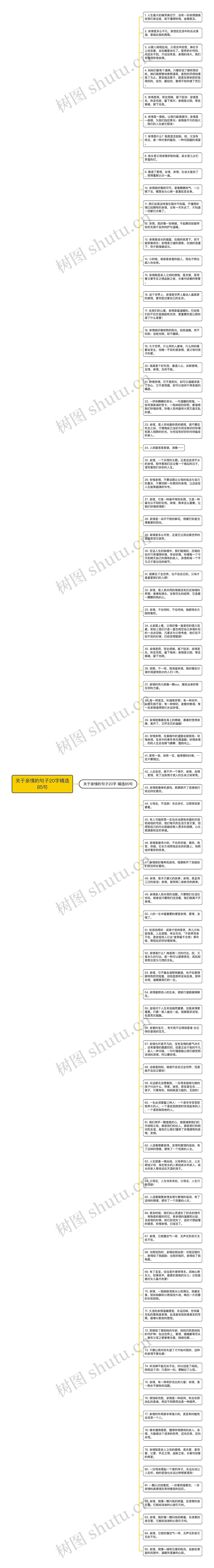 关于亲情的句子20字精选85句思维导图