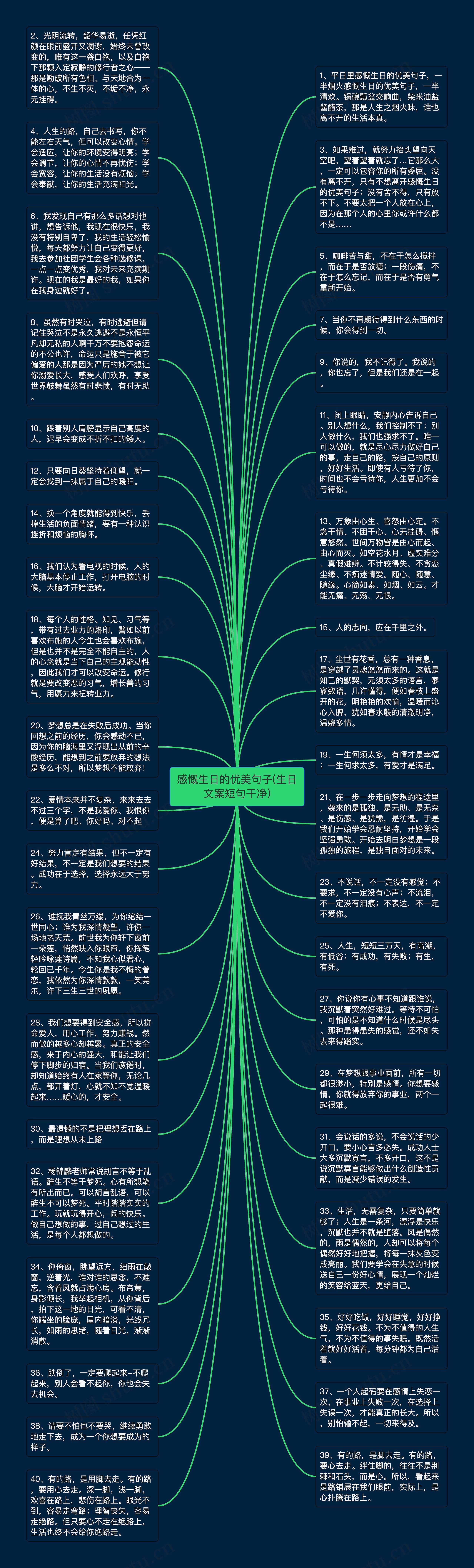 感慨生日的优美句子(生日文案短句干净)思维导图