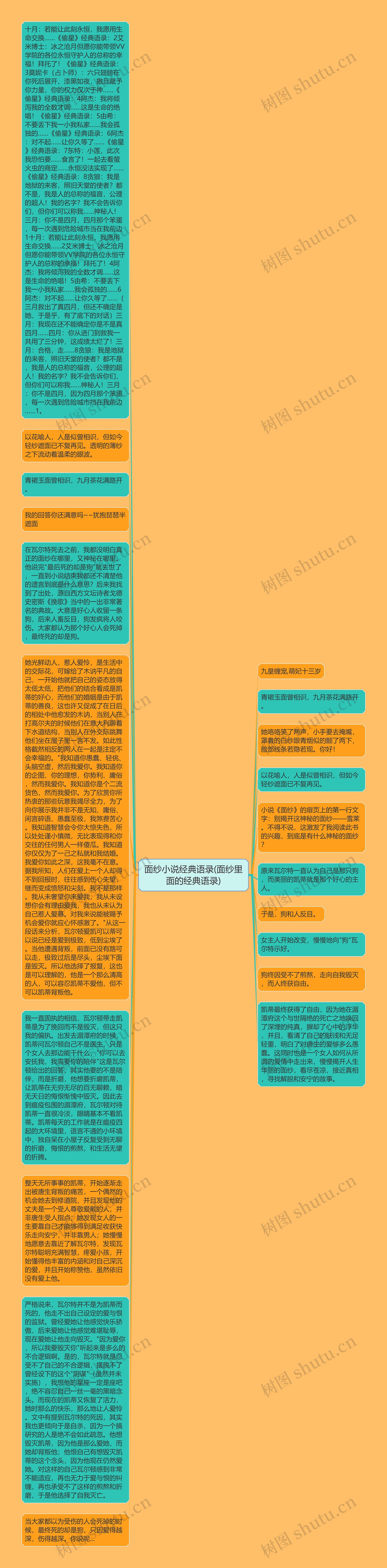 面纱小说经典语录(面纱里面的经典语录)思维导图