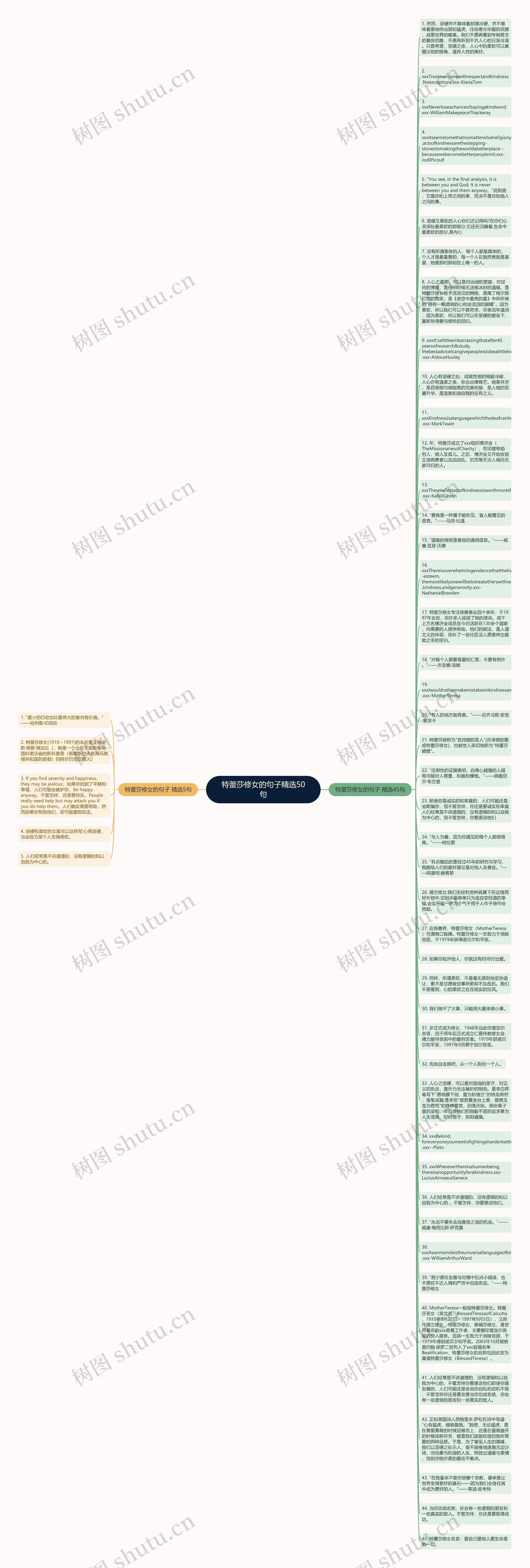 特蕾莎修女的句子精选50句思维导图