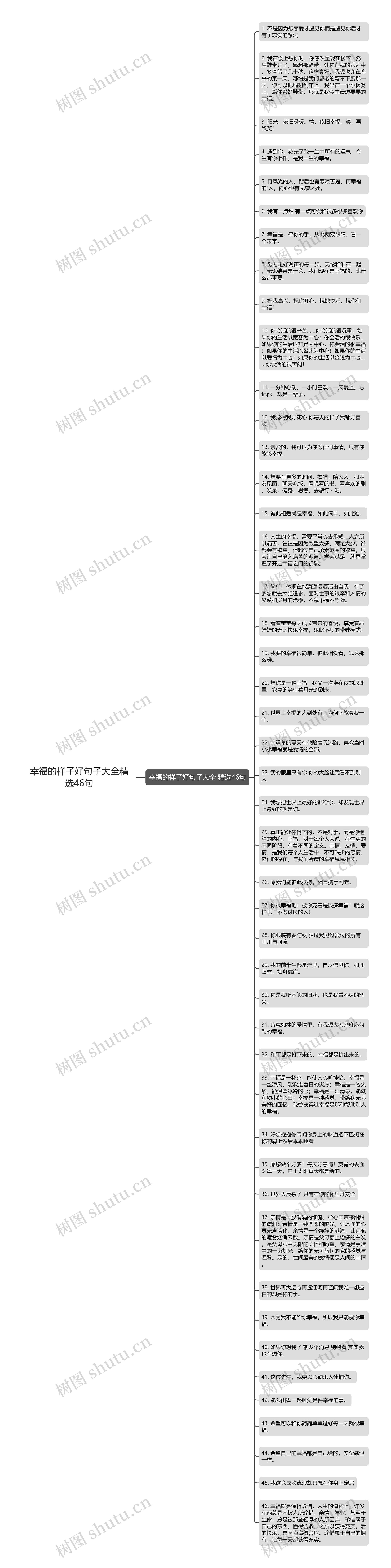 幸福的样子好句子大全精选46句思维导图