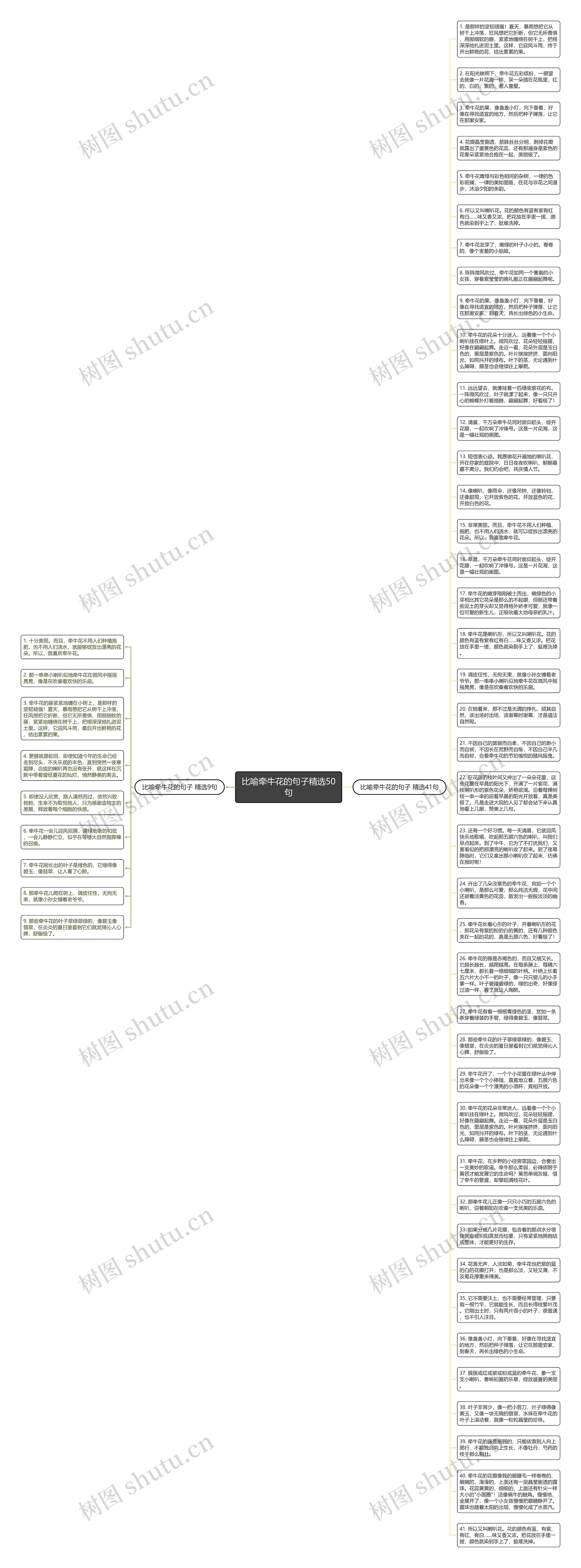 比喻牵牛花的句子精选50句思维导图