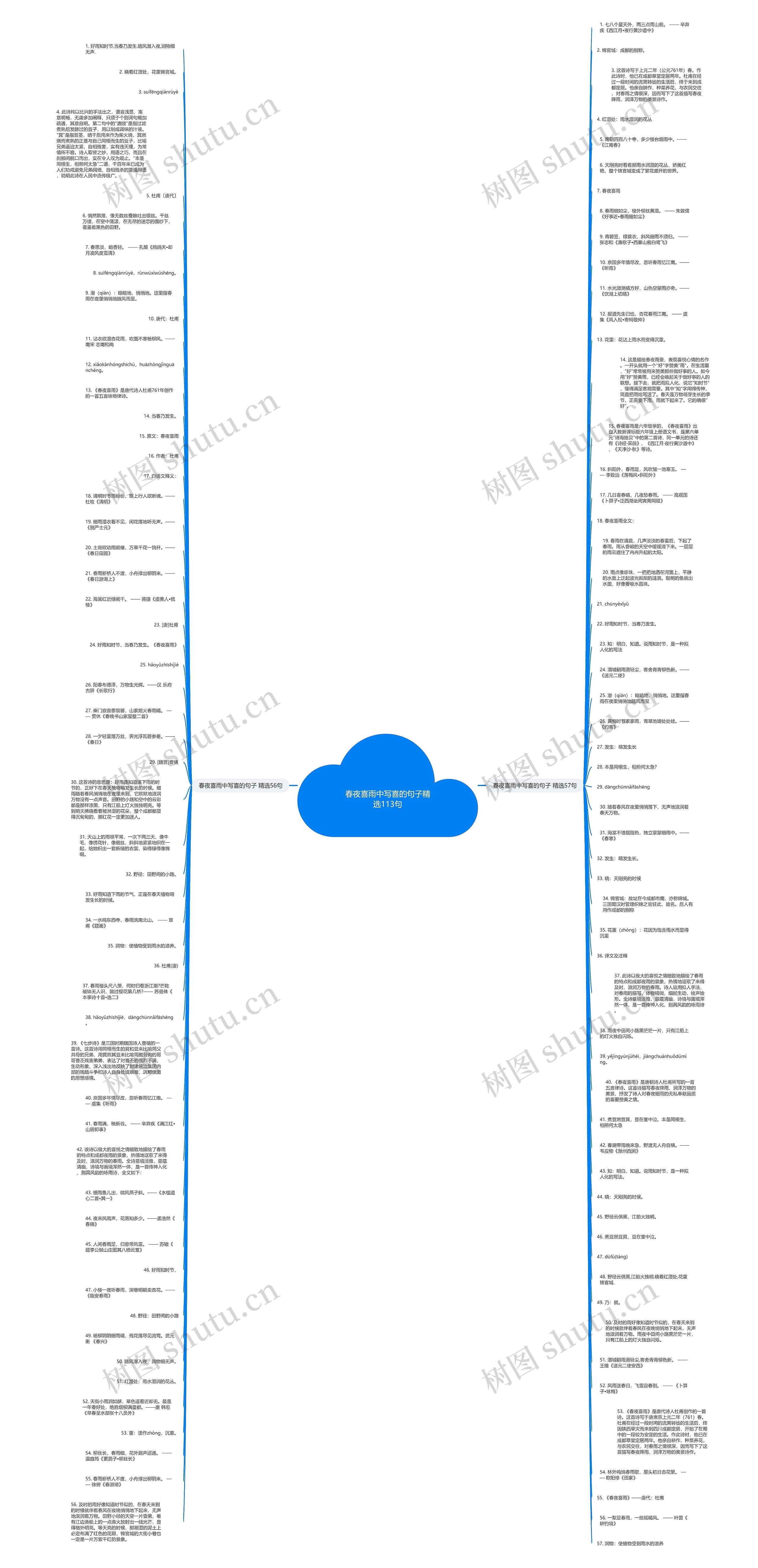 春夜喜雨中写喜的句子精选113句思维导图