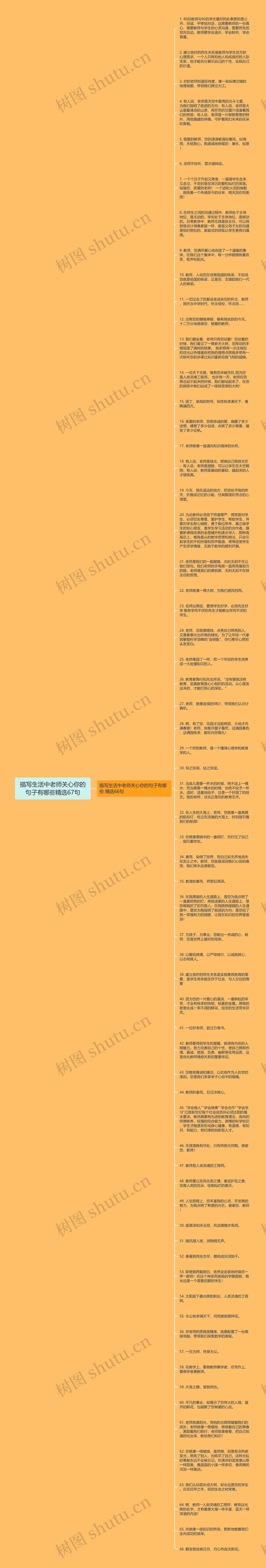 描写生活中老师关心你的句子有哪些精选67句思维导图