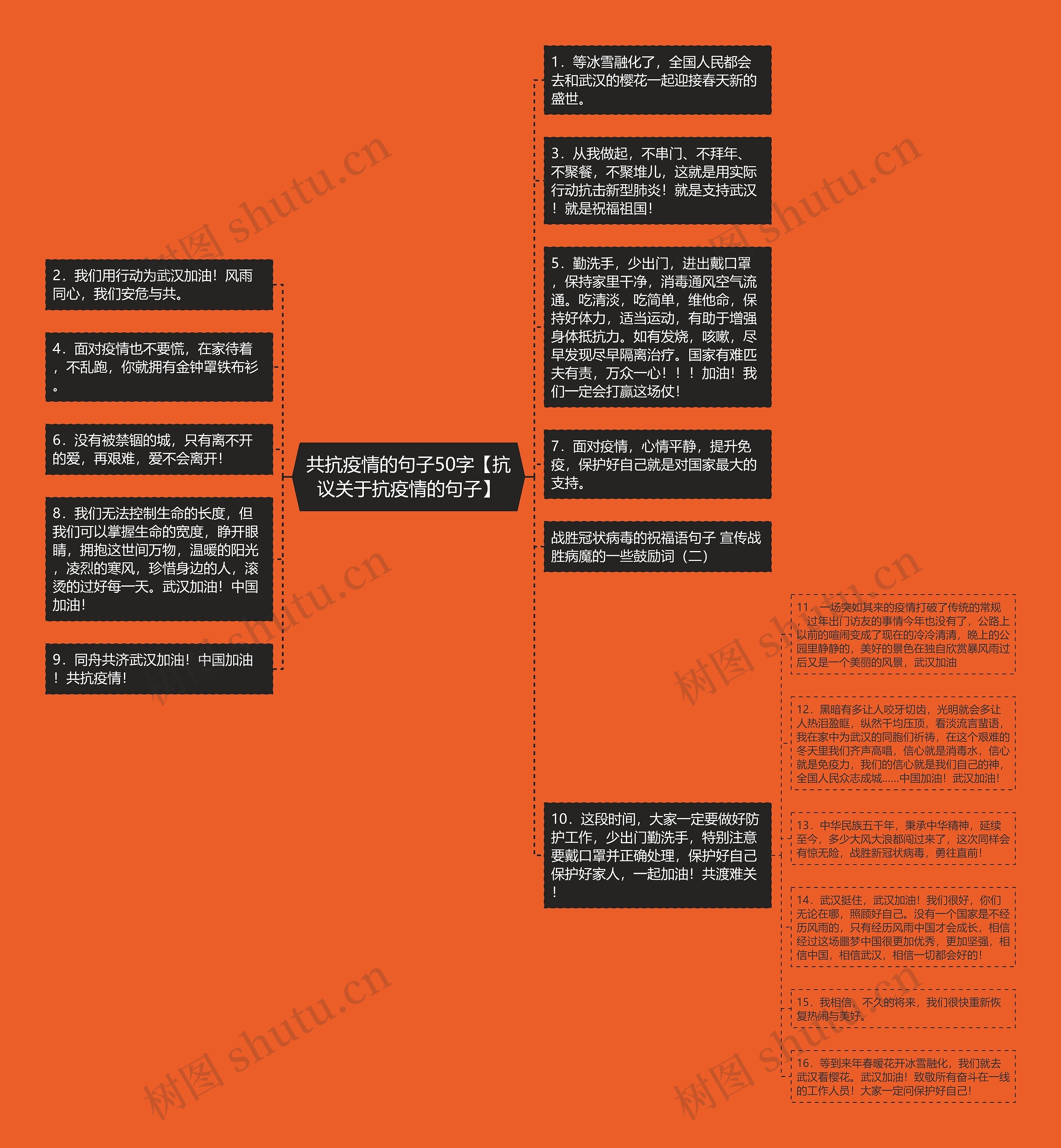 共抗疫情的句子50字【抗议关于抗疫情的句子】思维导图