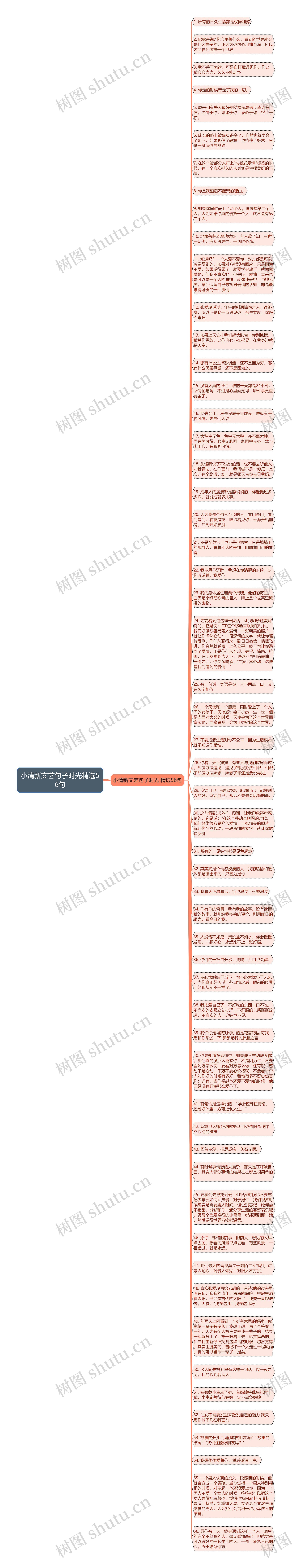 小清新文艺句子时光精选56句思维导图