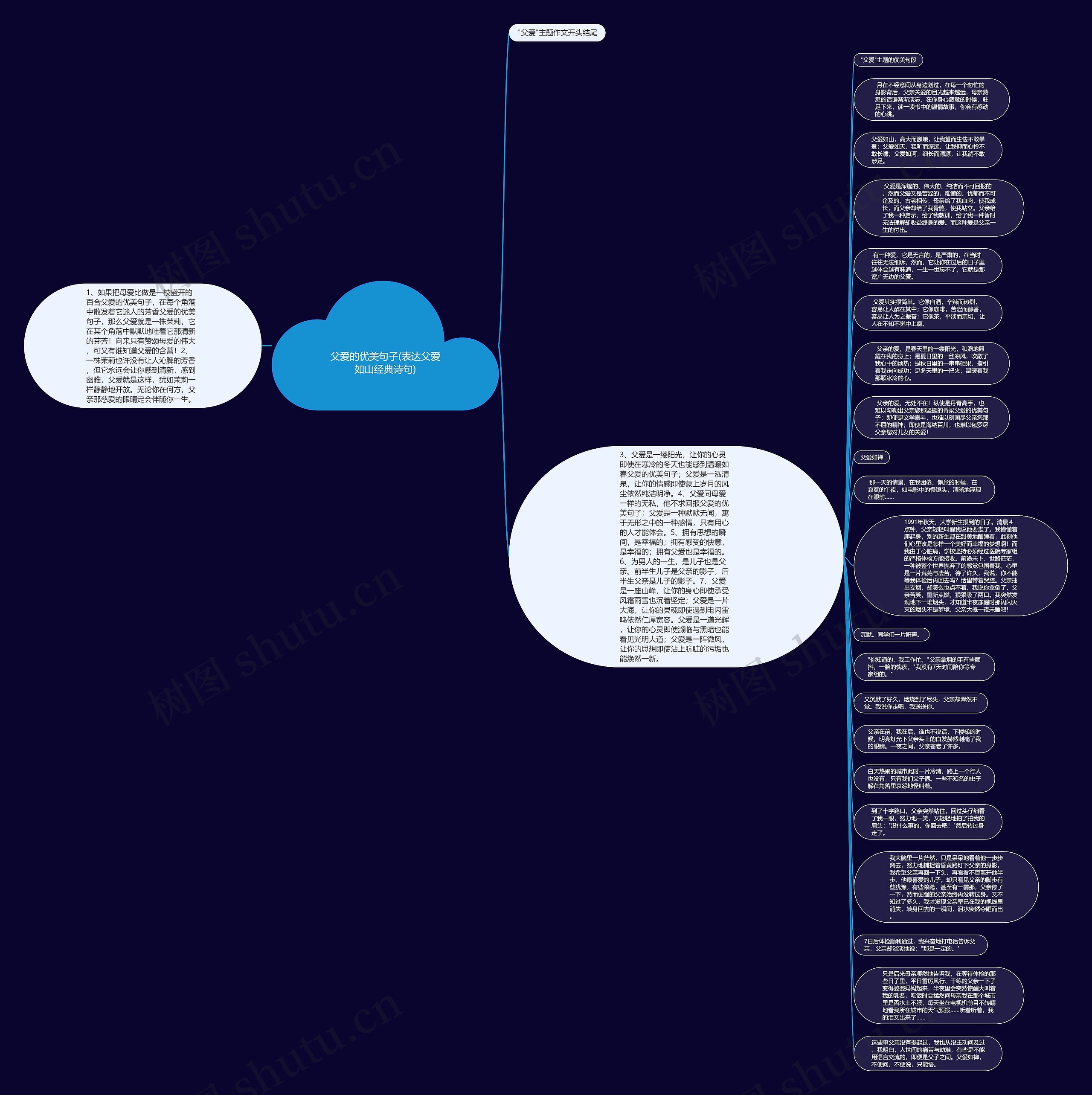 父爱的优美句子(表达父爱如山经典诗句)思维导图