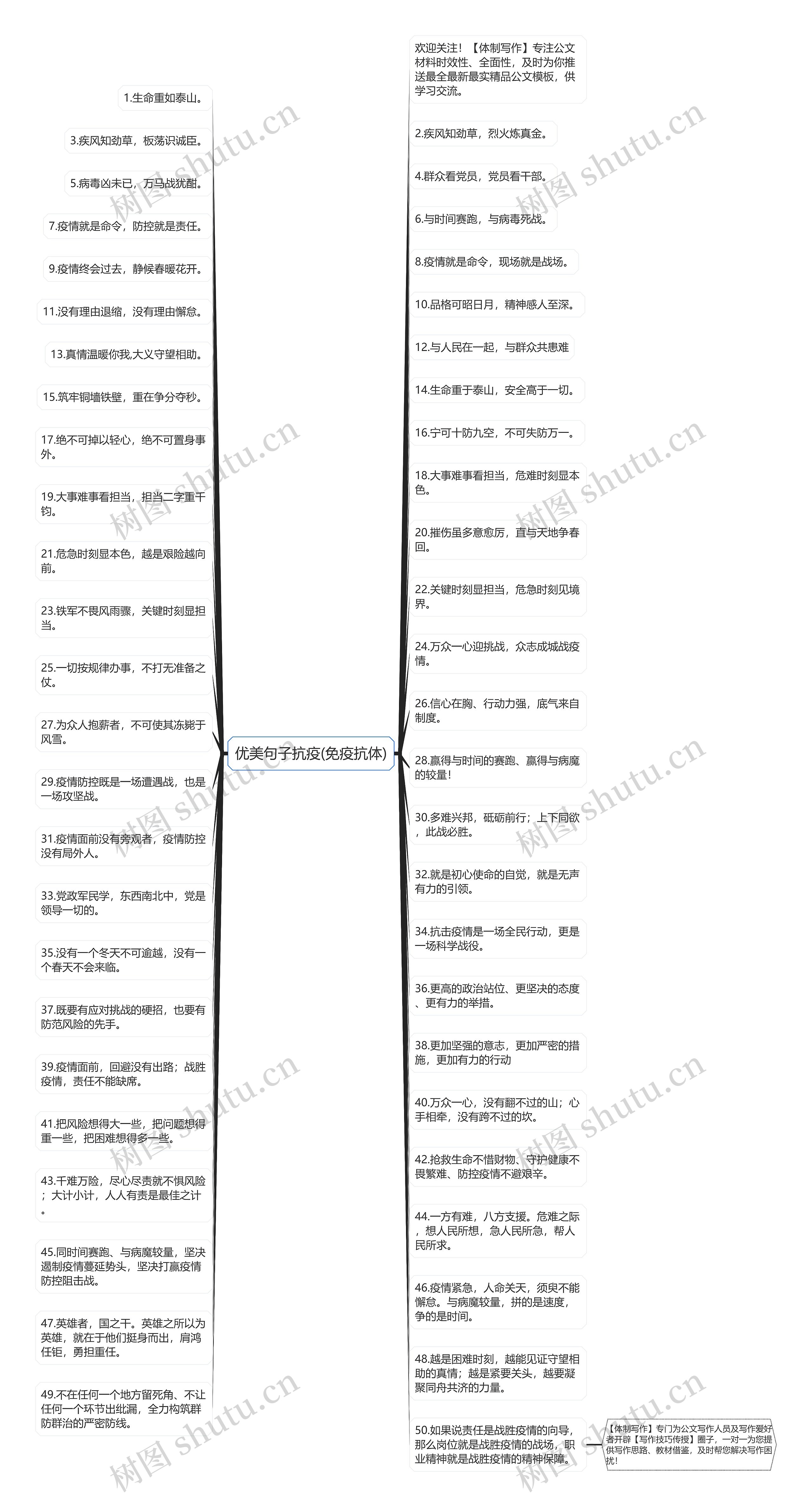 优美句子抗疫(免疫抗体)思维导图