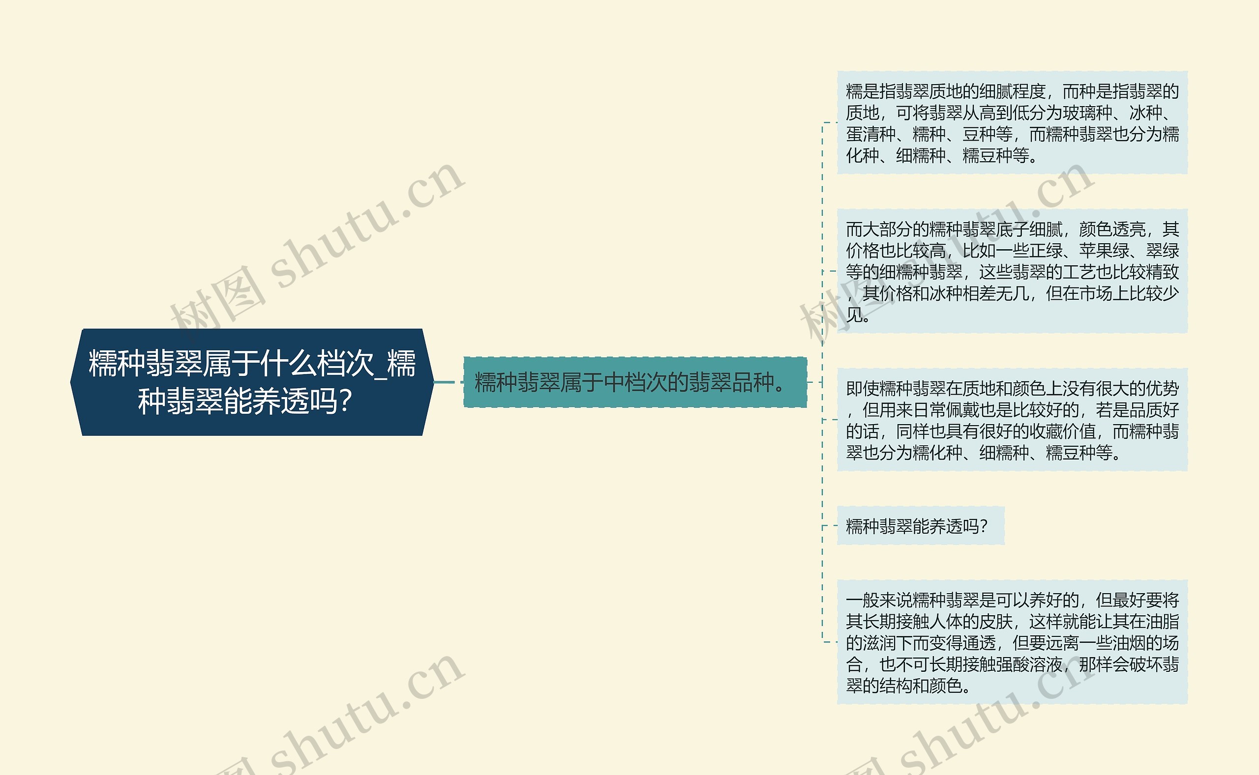 糯种翡翠属于什么档次_糯种翡翠能养透吗？思维导图