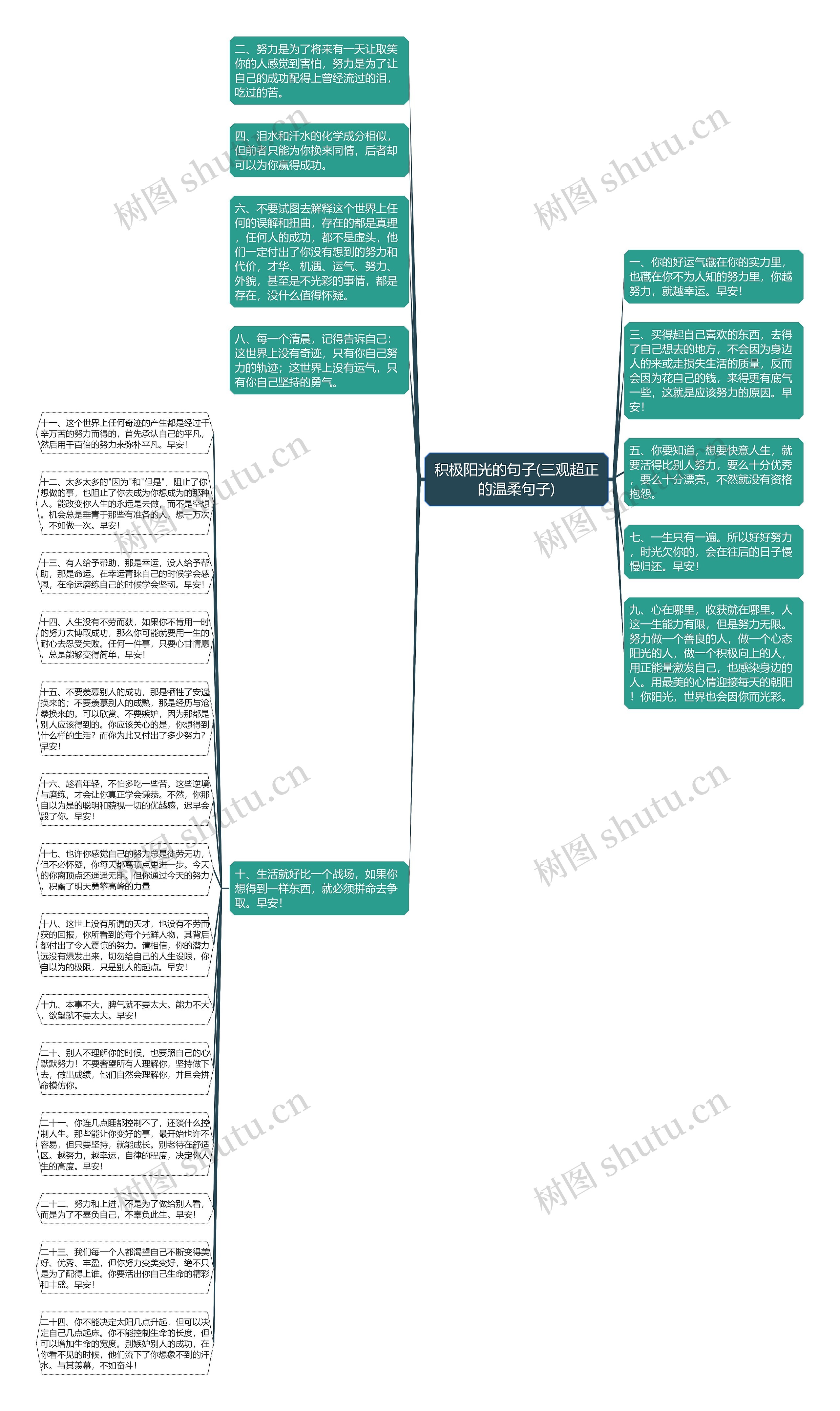 积极阳光的句子(三观超正的温柔句子)思维导图