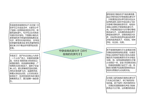 宁静夜晚优美句子【农村夜晚的优美句子】