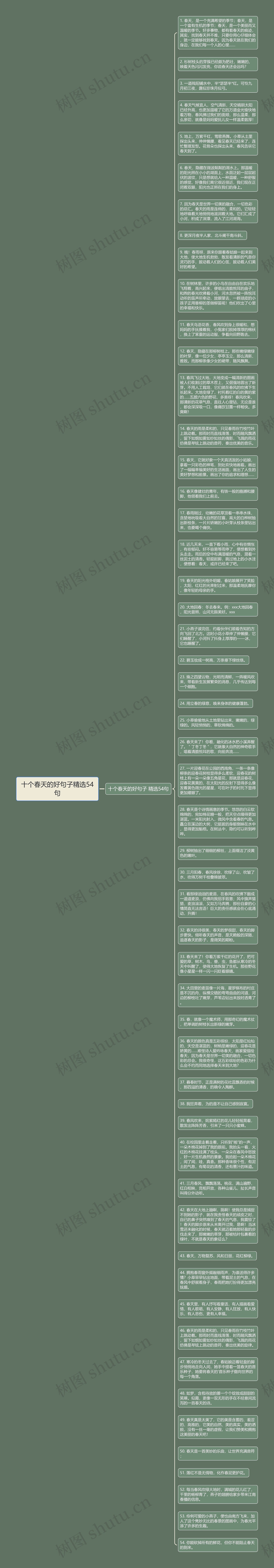 十个春天的好句子精选54句思维导图