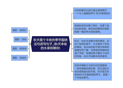 秋天是个丰收的季节围绕这句话写句子_(秋天丰收的水果有哪些)