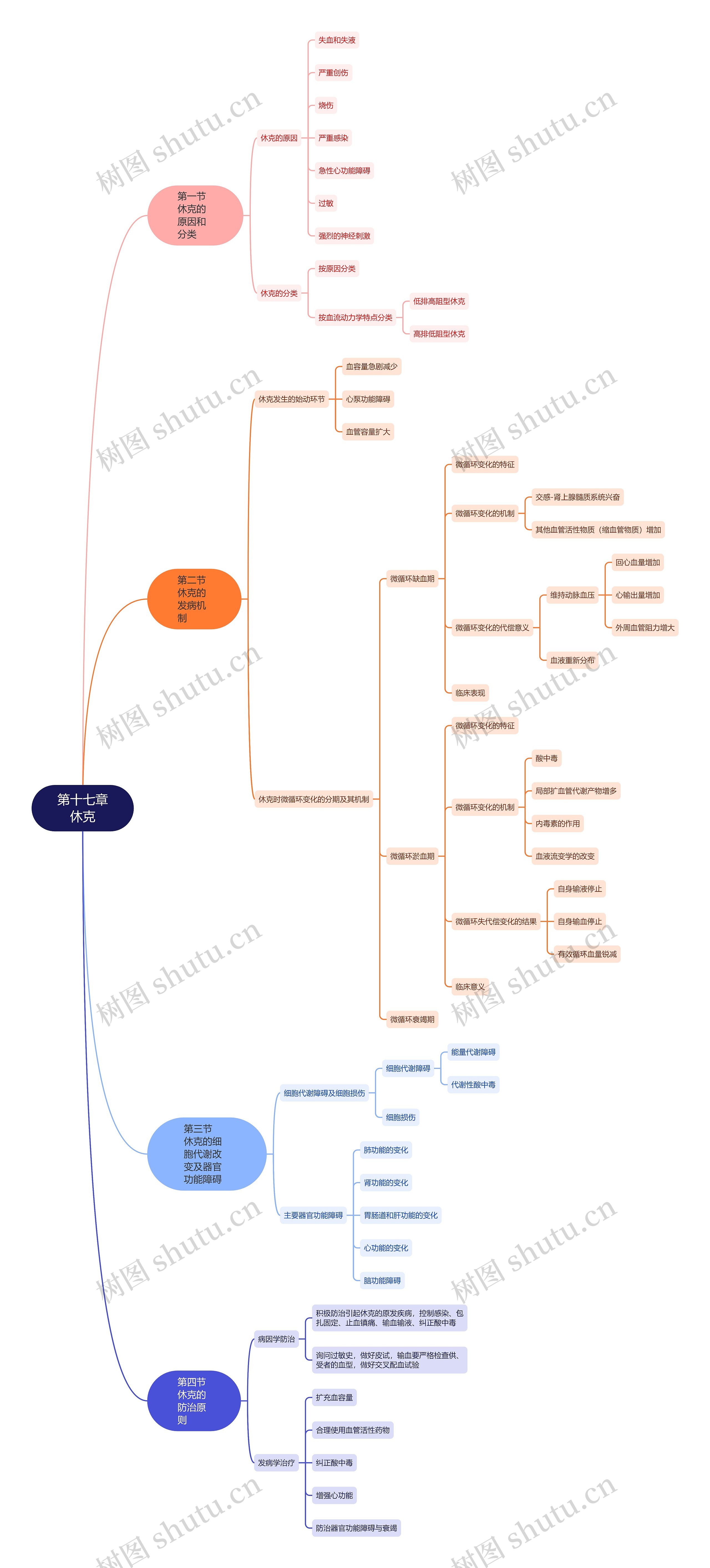 《基础医学概论》第十七章休克思维导图