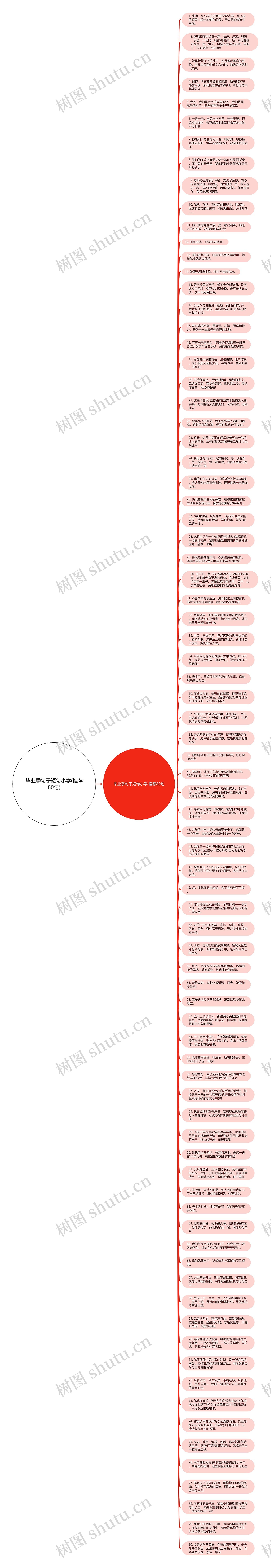 毕业季句子短句小学(推荐80句)思维导图