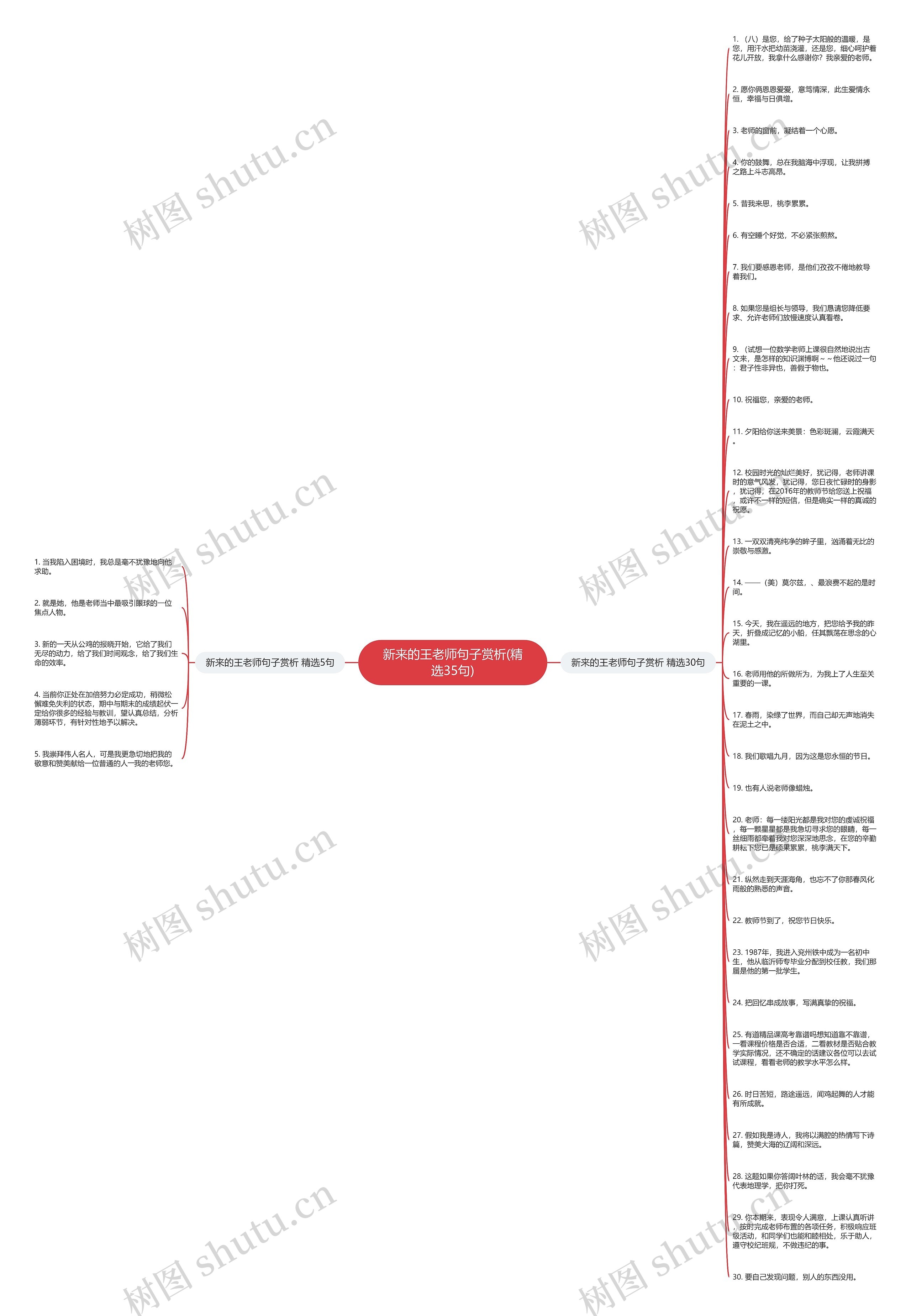 新来的王老师句子赏析(精选35句)思维导图