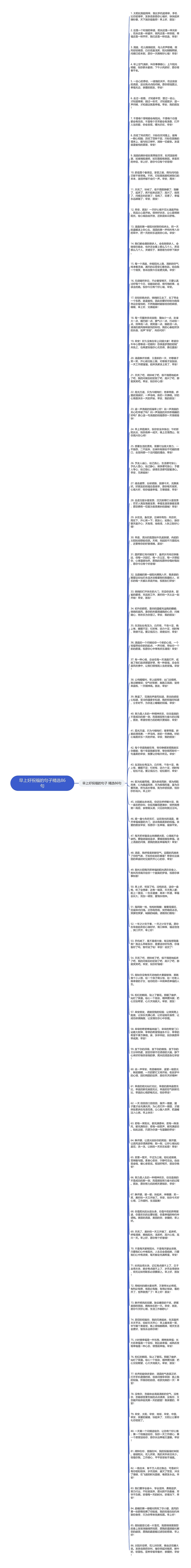 早上好祝福的句子精选86句思维导图